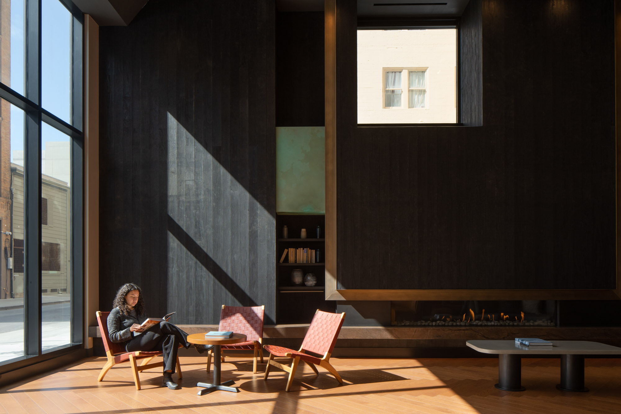 The lobby in The George in San Francisco.