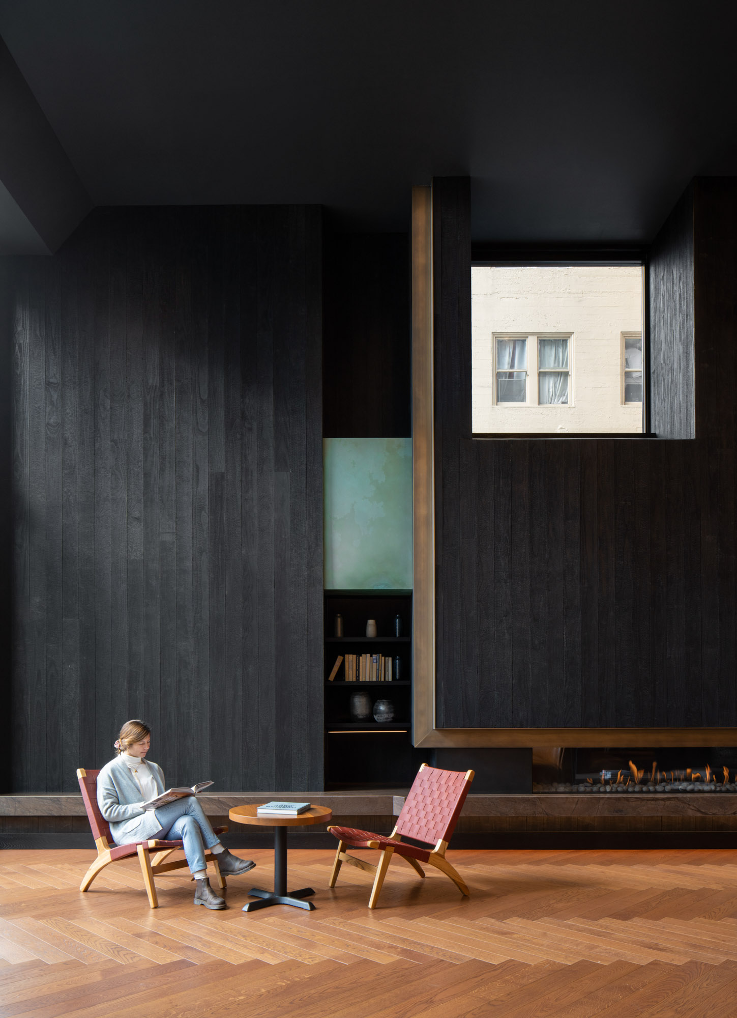 The lobby in The George in San Francisco.