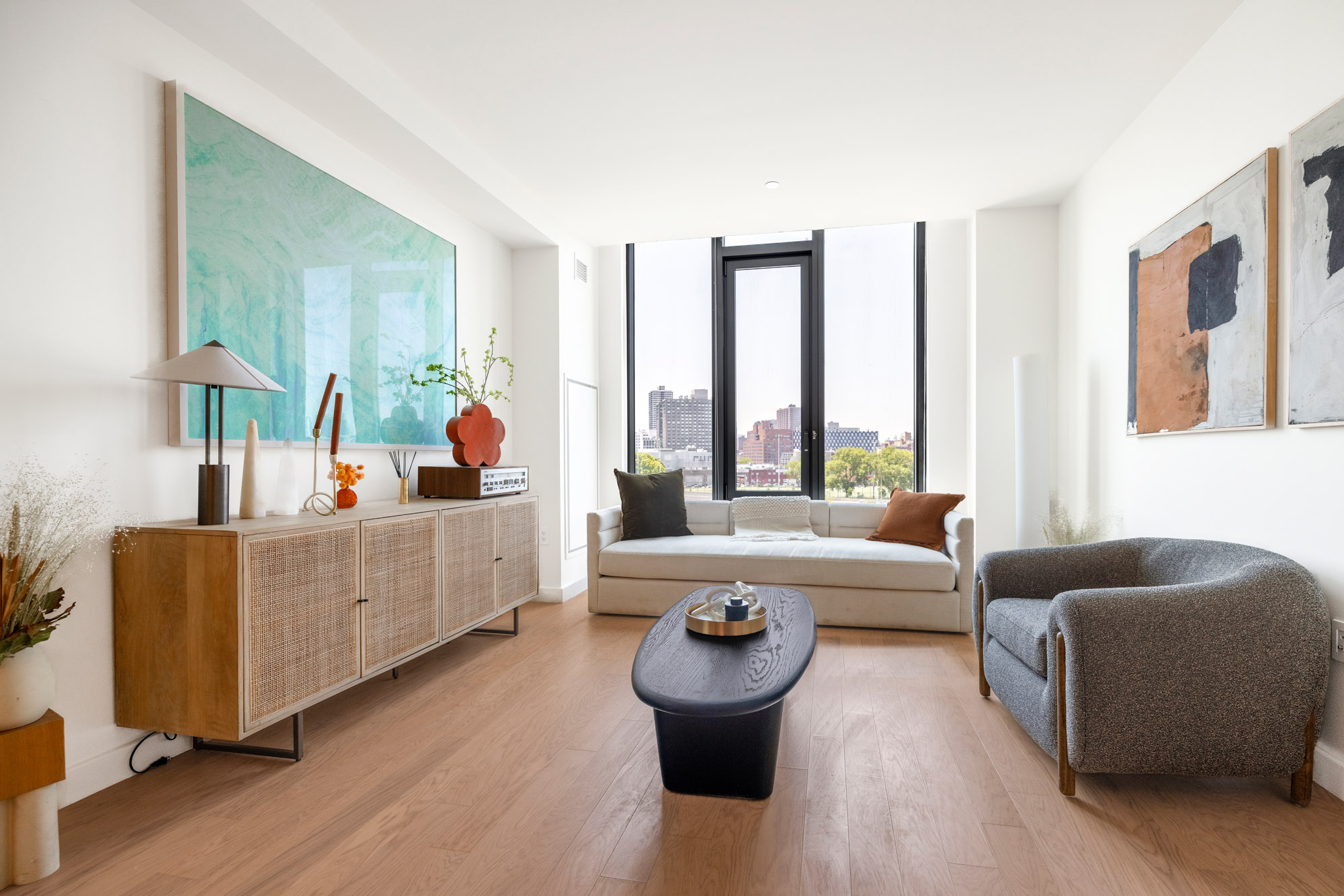 A living area at Lincoln at Bankside in the Bronx, NY.