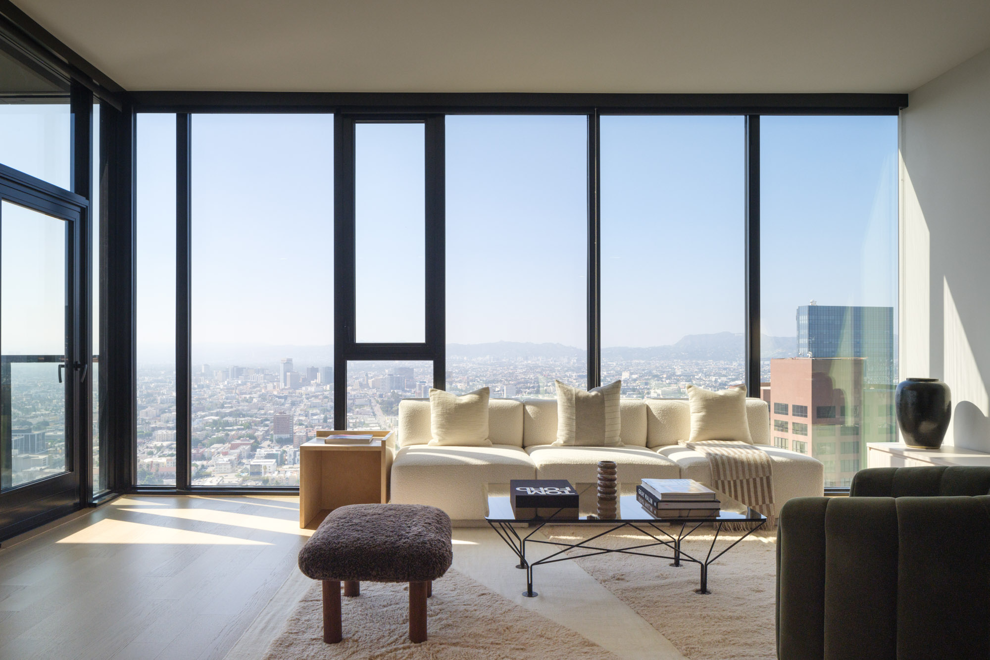 The living area in a Beaudry apartment in downtown Los Angeles.