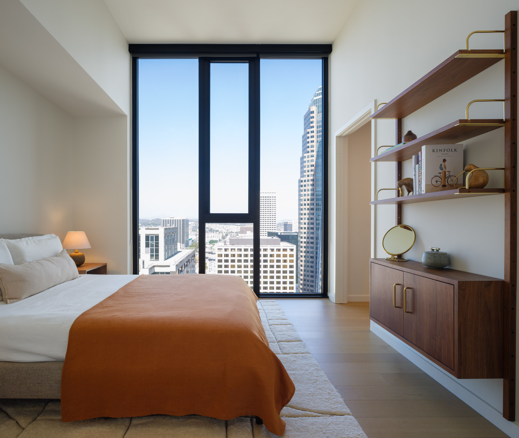 The bedroom in a Beaudry apartment in downtown Los Angeles.