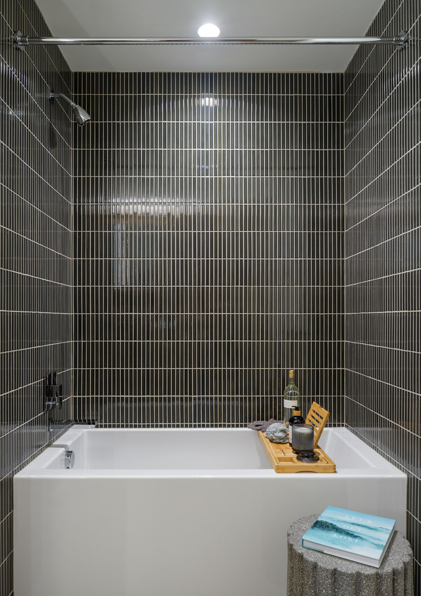 The bathroom in a Beaudry apartment in downtown Los Angeles.