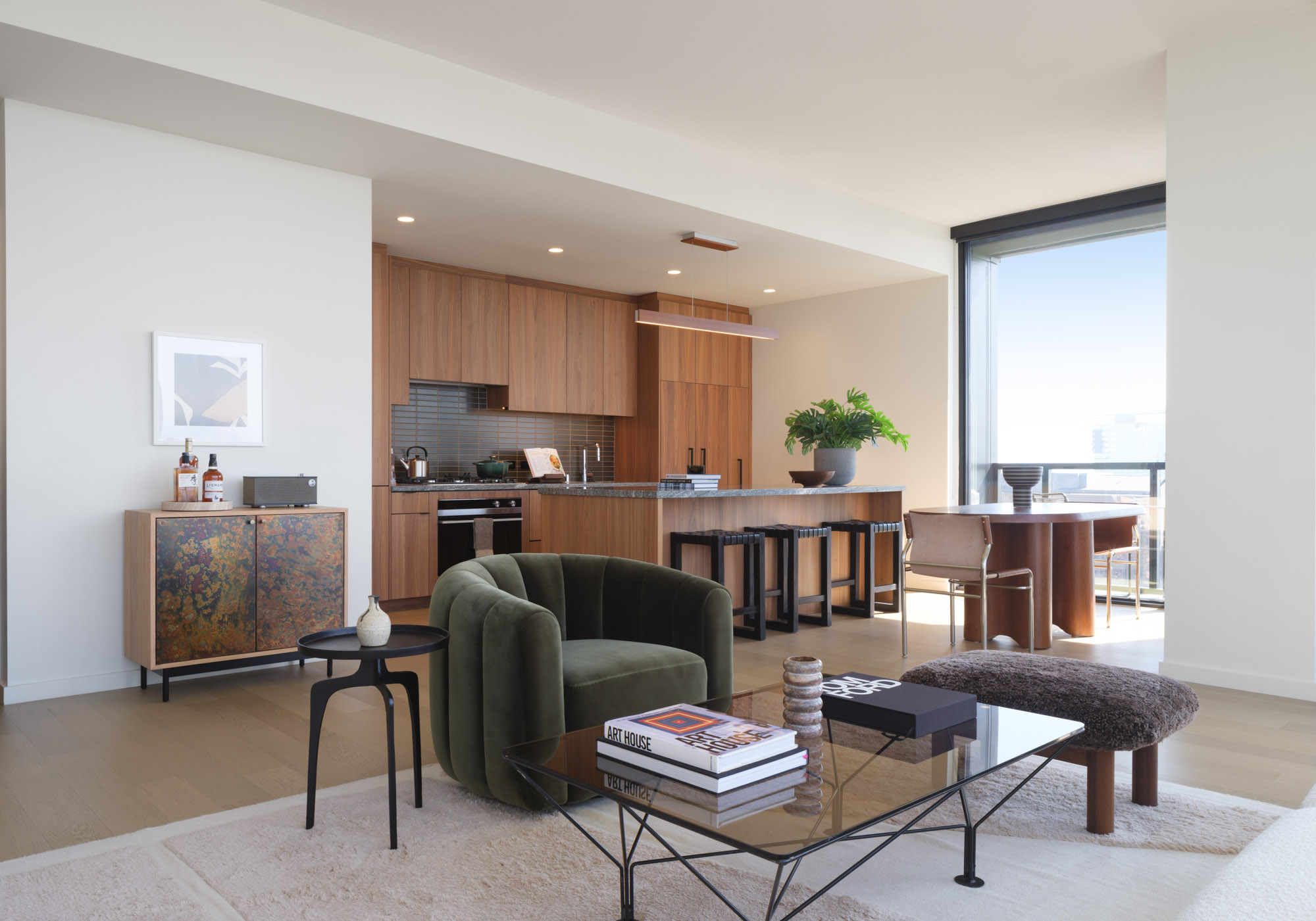 The living area in a Beaudry apartment in downtown Los Angeles.