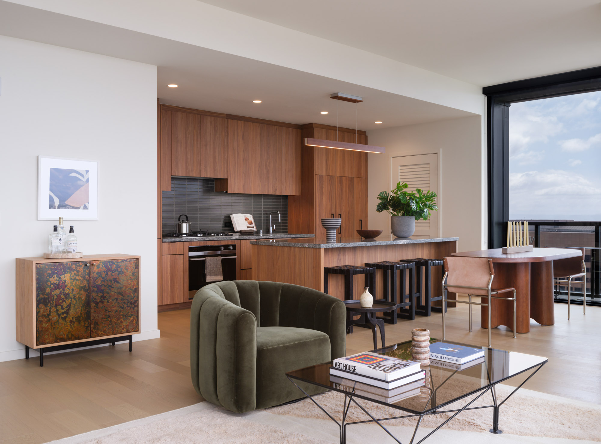 The living area in a Beaudry apartment in downtown Los Angeles.