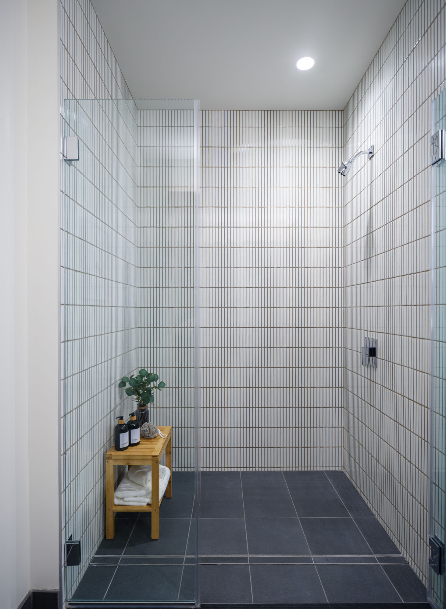 The bathroom in a Beaudry apartment in downtown Los Angeles.