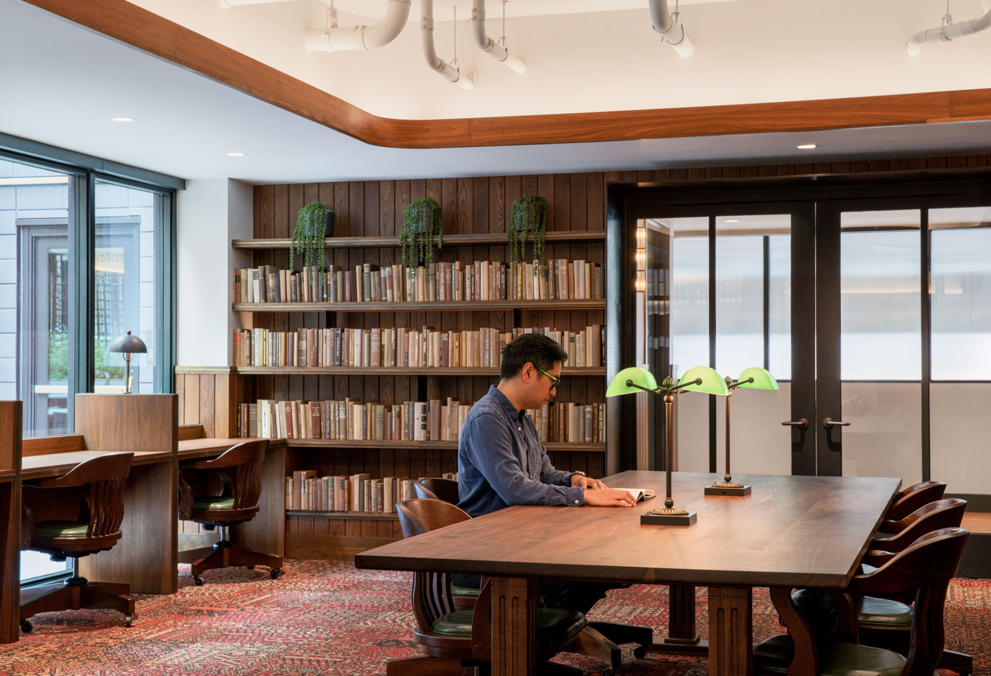 The coworking library in The George in San Francisco.