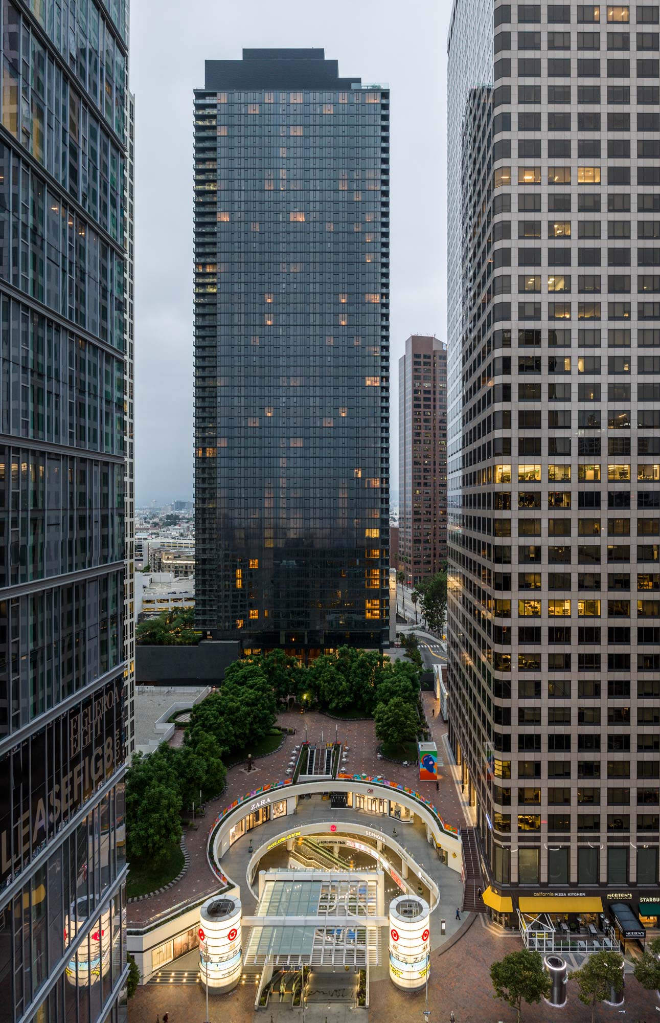 The exterior of Beaudry apartments in downtown Los Angeles.