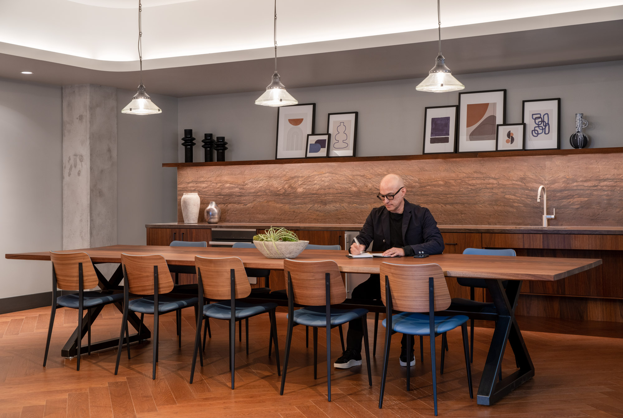 The coworking library in The George in San Francisco.