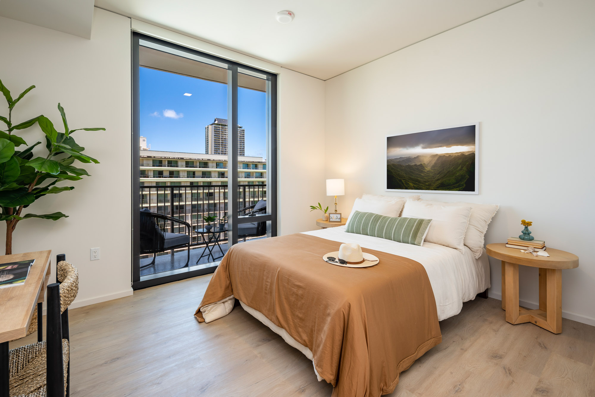 Bedroom with private lanai.