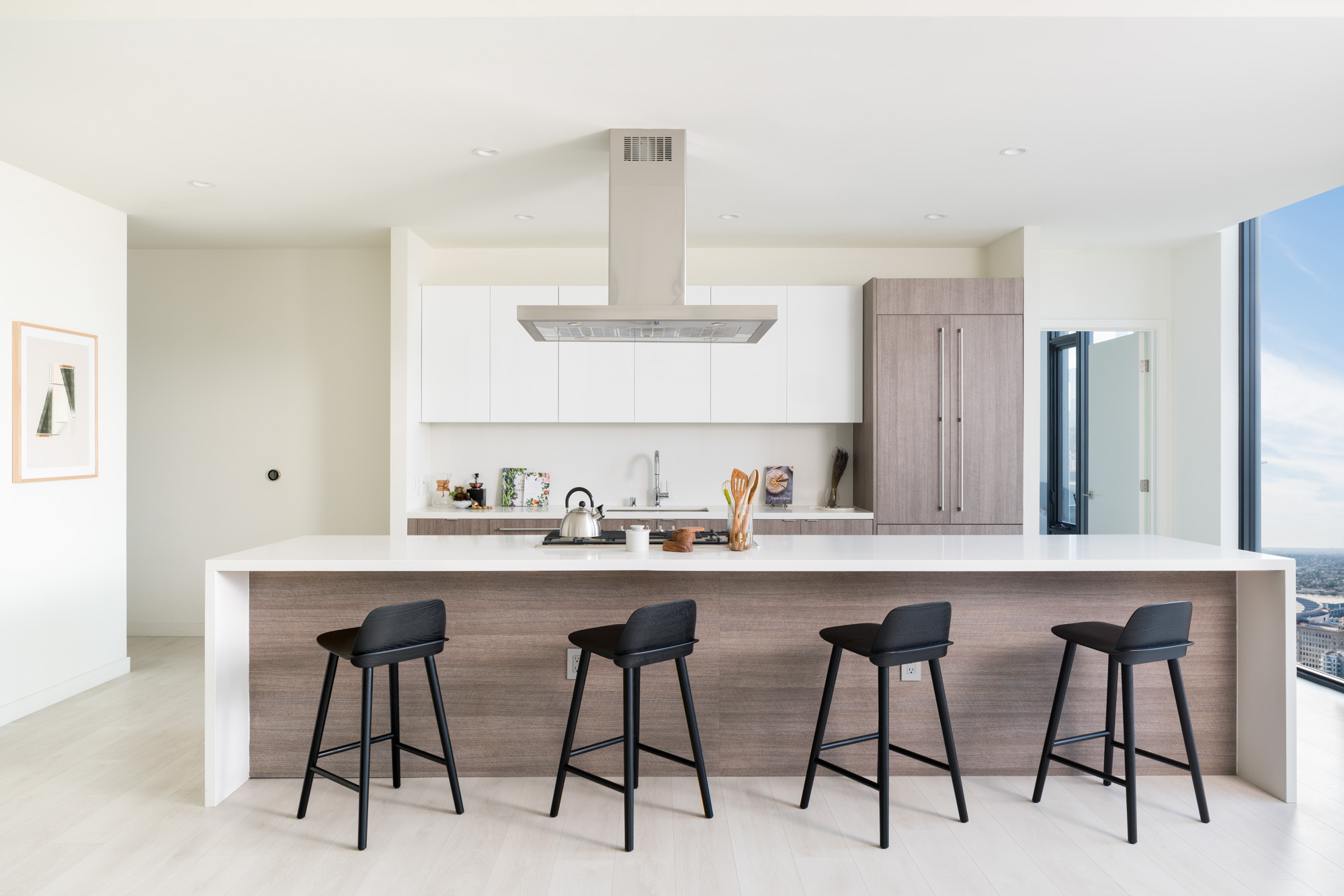 The kitchen in an Atelier apartment in downtown Los Angeles.