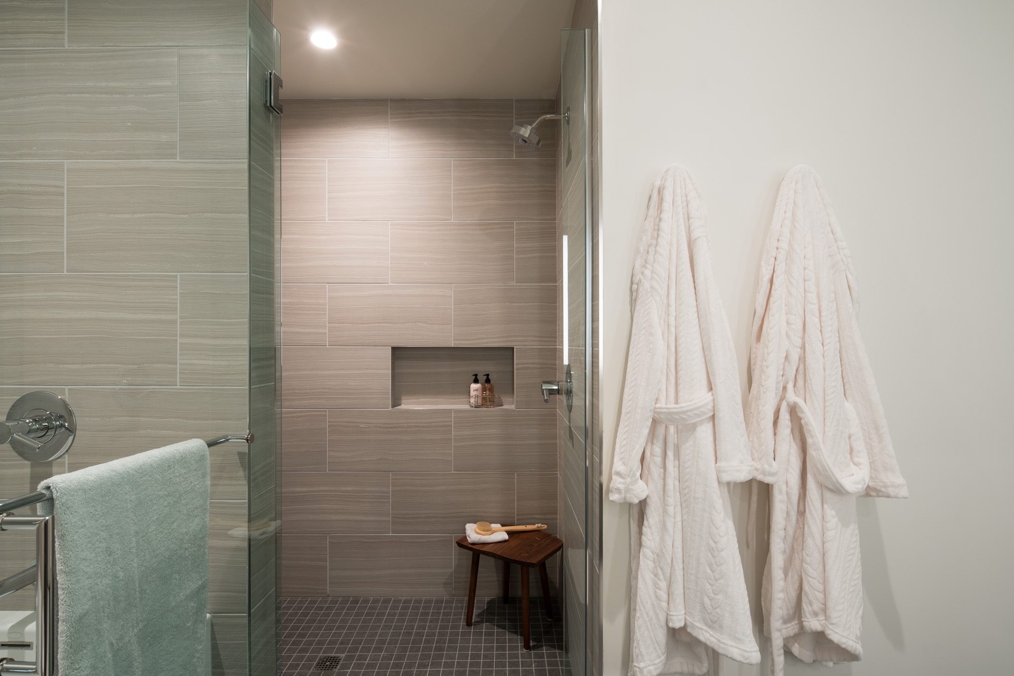 The bathroom in an Atelier apartment in downtown Los Angeles.