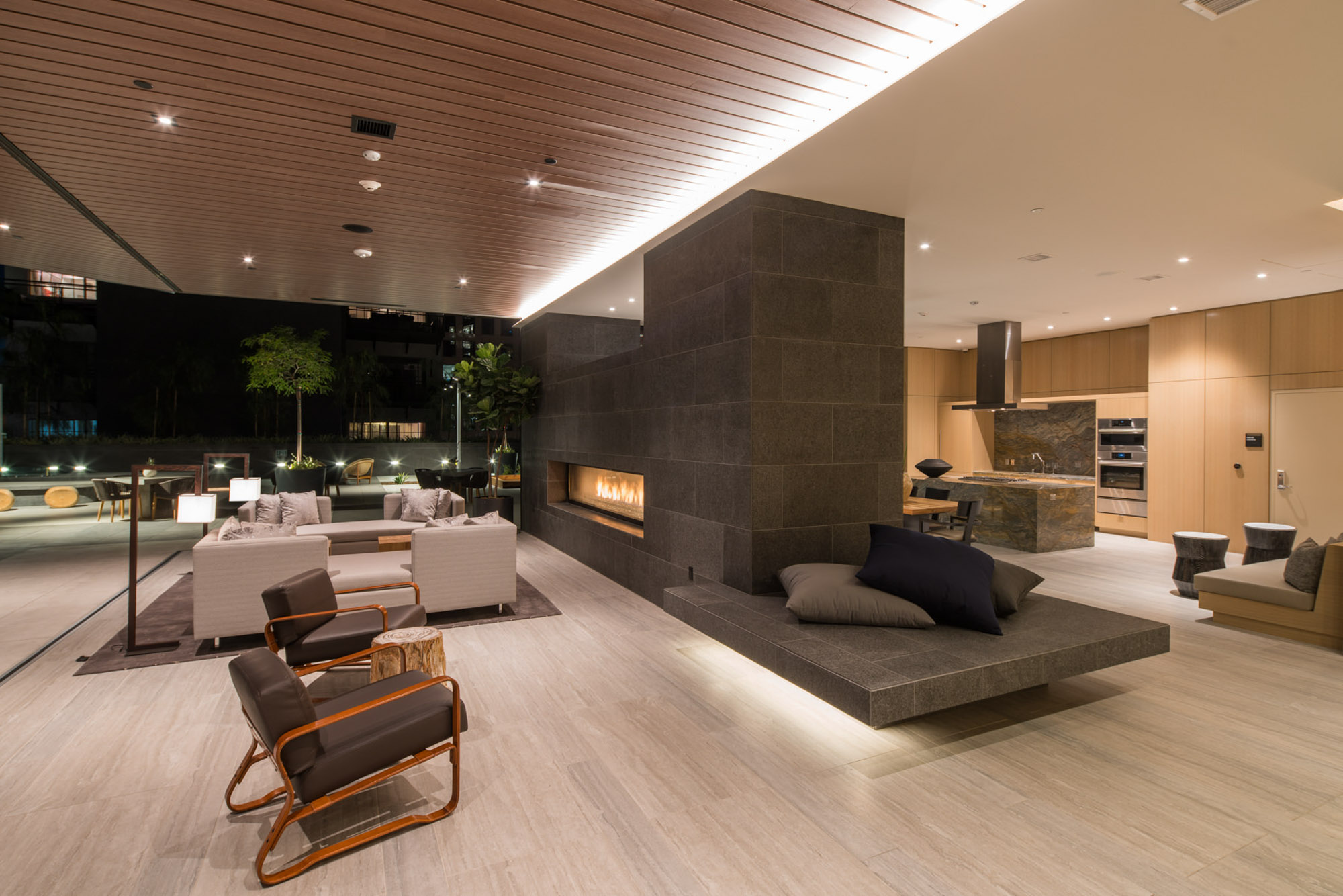 The clubroom at Atelier apartments in downtown Los Angeles.