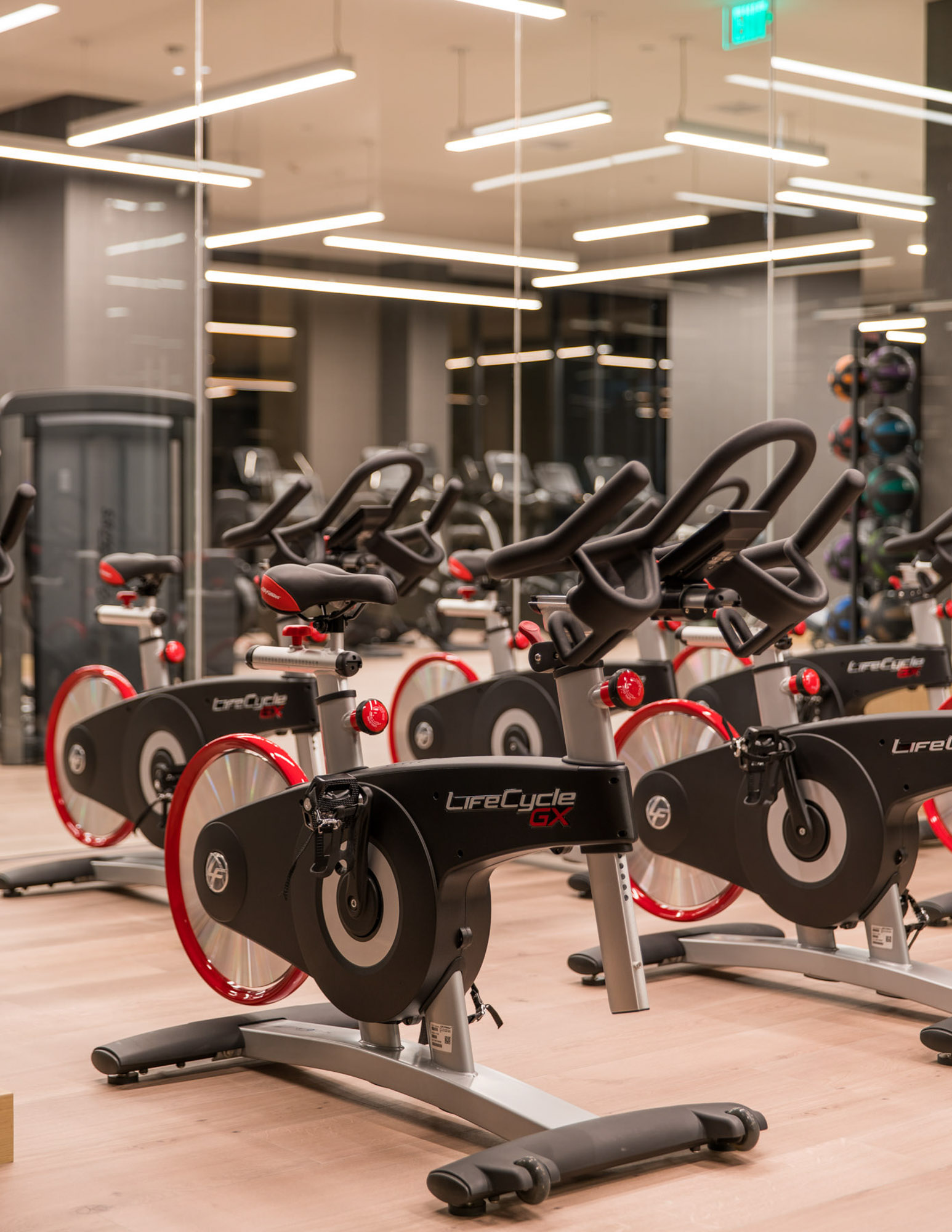 The fitness studio at Atelier apartments in downtown Los Angeles.