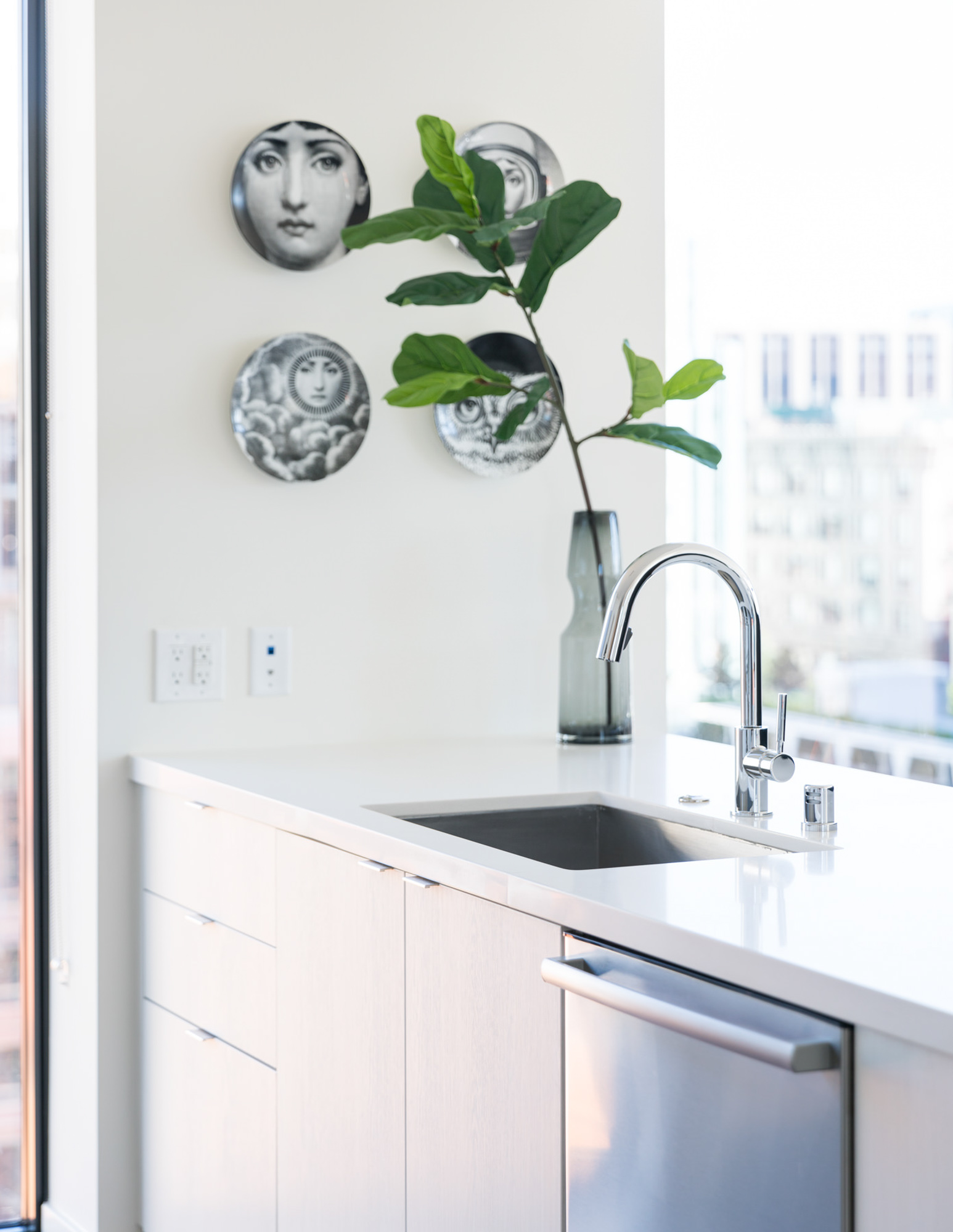 The kitchen in an Atelier apartment in downtown Los Angeles.