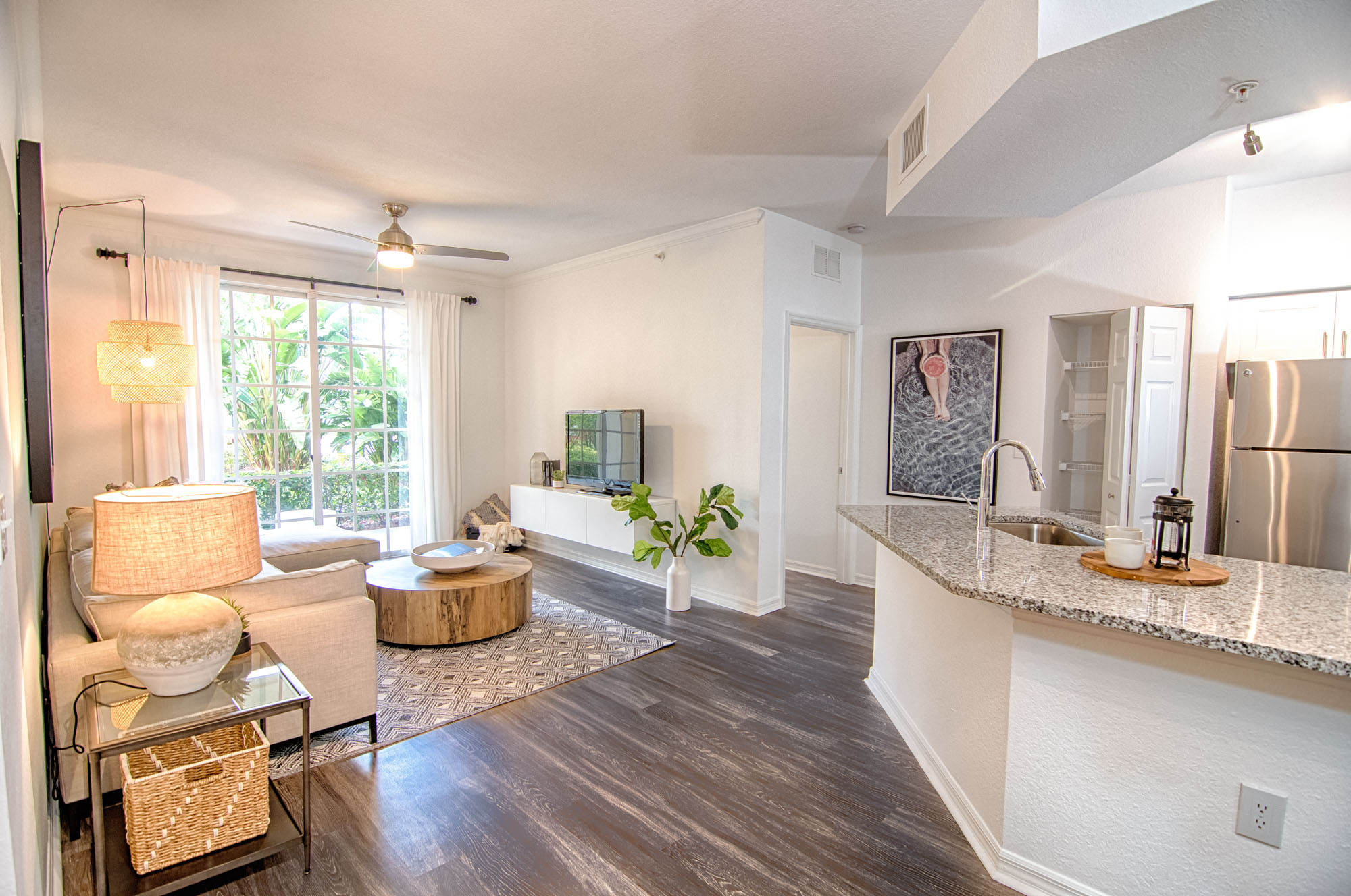 A living area at Solano at Miramar apartments in Miramar, FL.