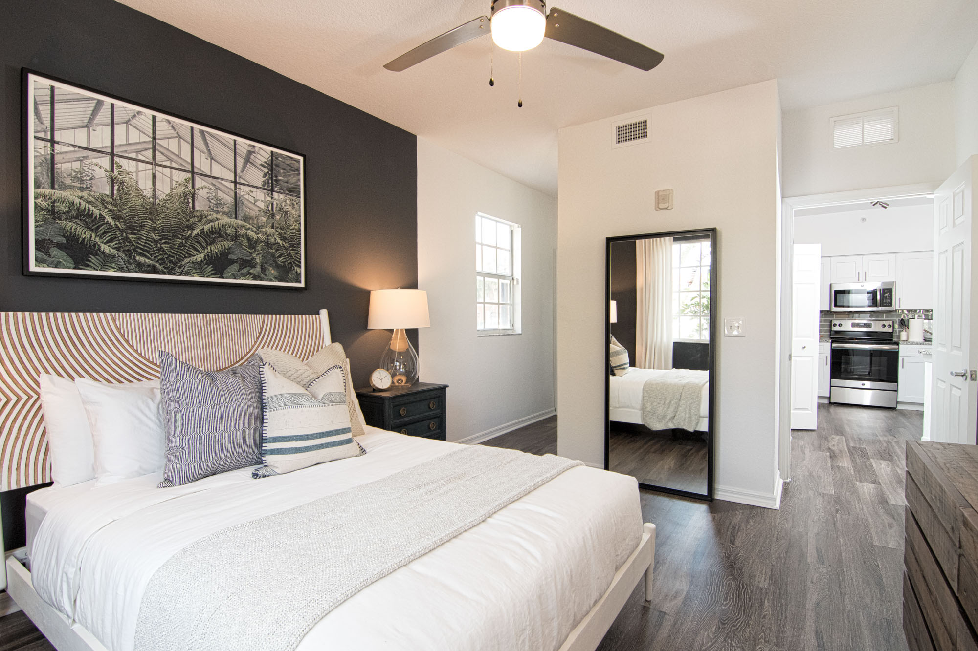 A bedroom at Solano at Miramar apartments in Miramar, FL.