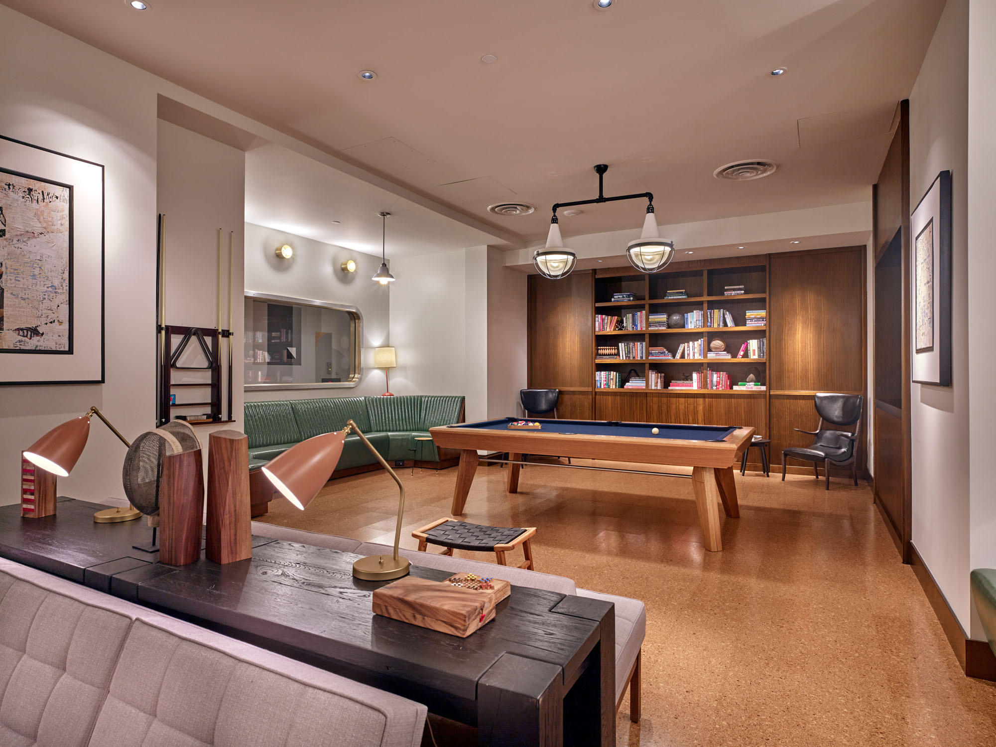 The game room in The Eugene apartment in Manhattan, New York.