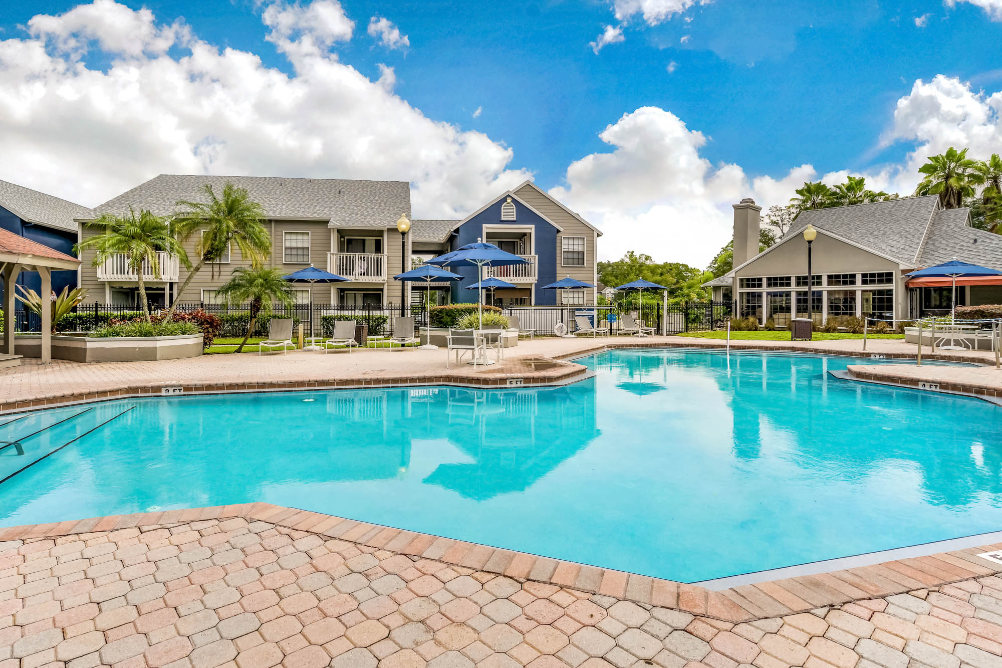 The pool at St. James Crossing apartments in Tampa, Florida.