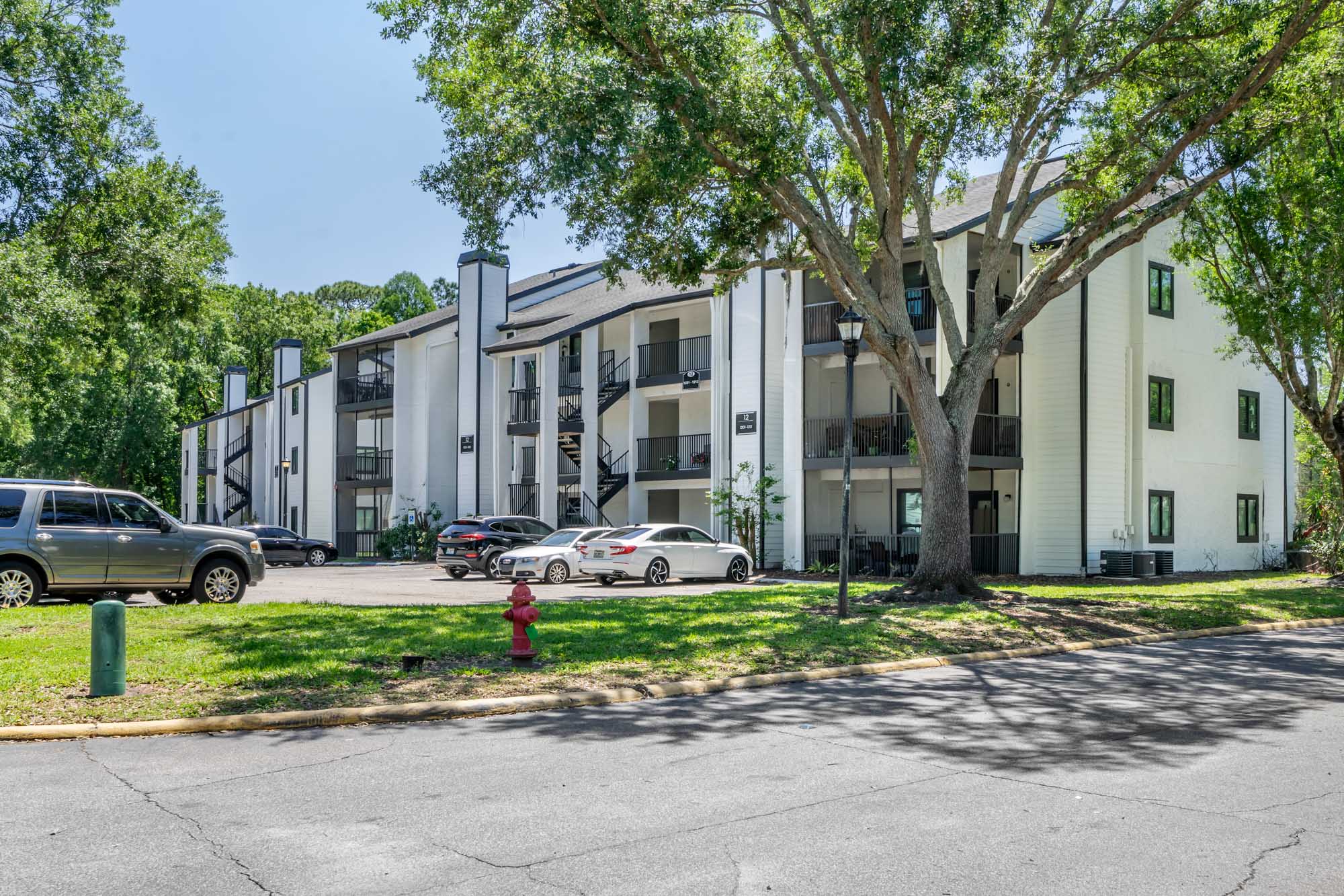 The exterior of the apartment buildings at The Dawson in Tampa, Florida.