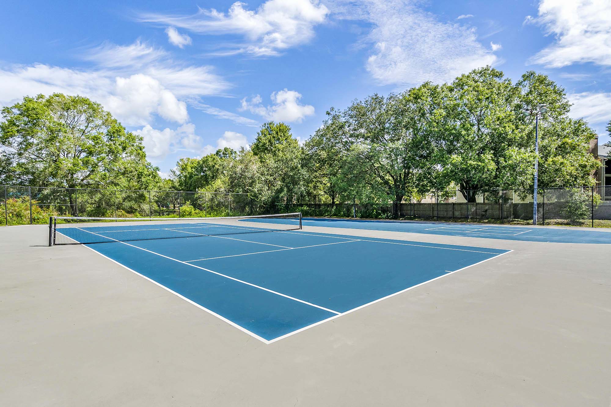 The pickleball courts at Oak Ramble apartments in Tampa, FL.