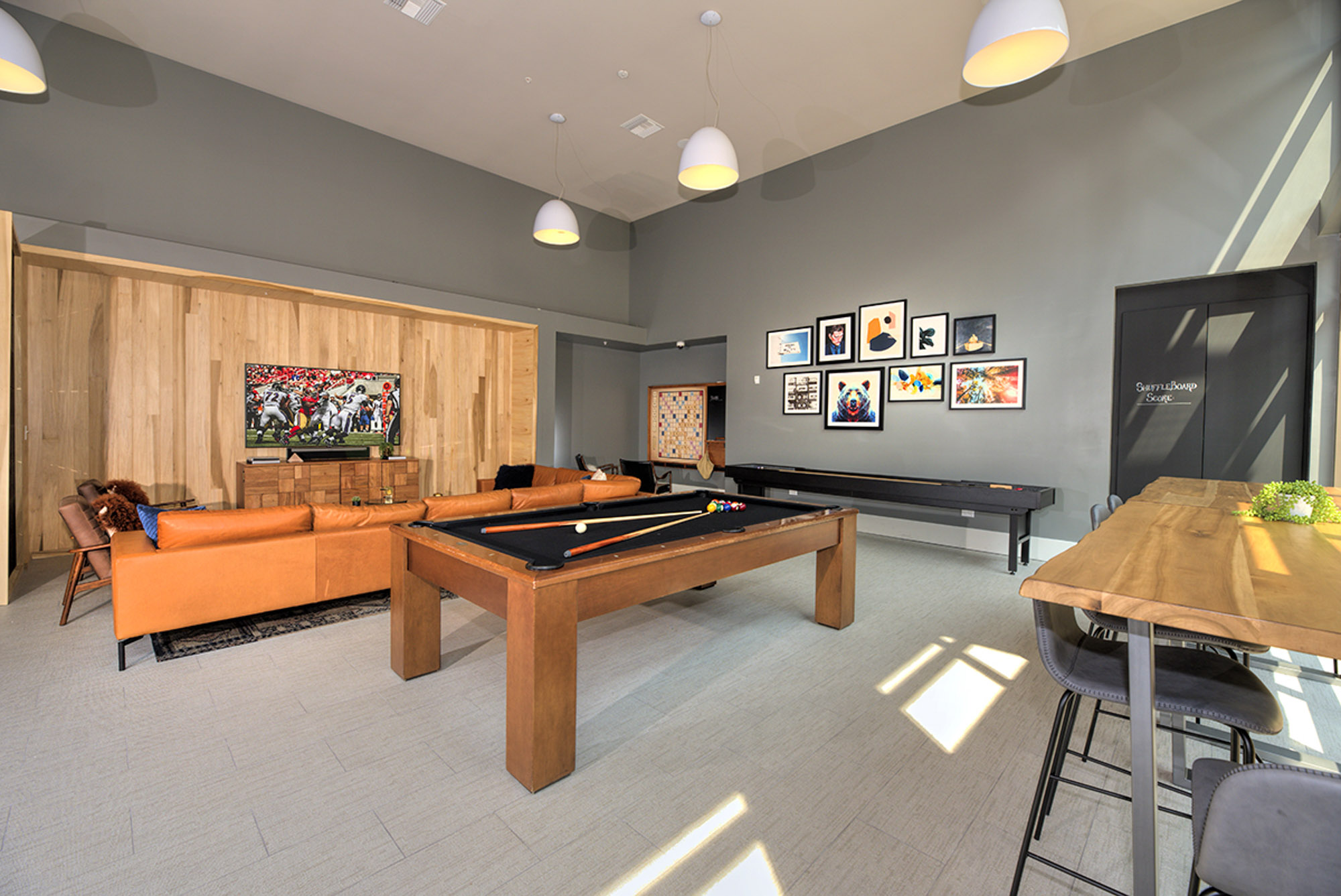 Game room at The Village of Residences apartments in Mountain View, CA