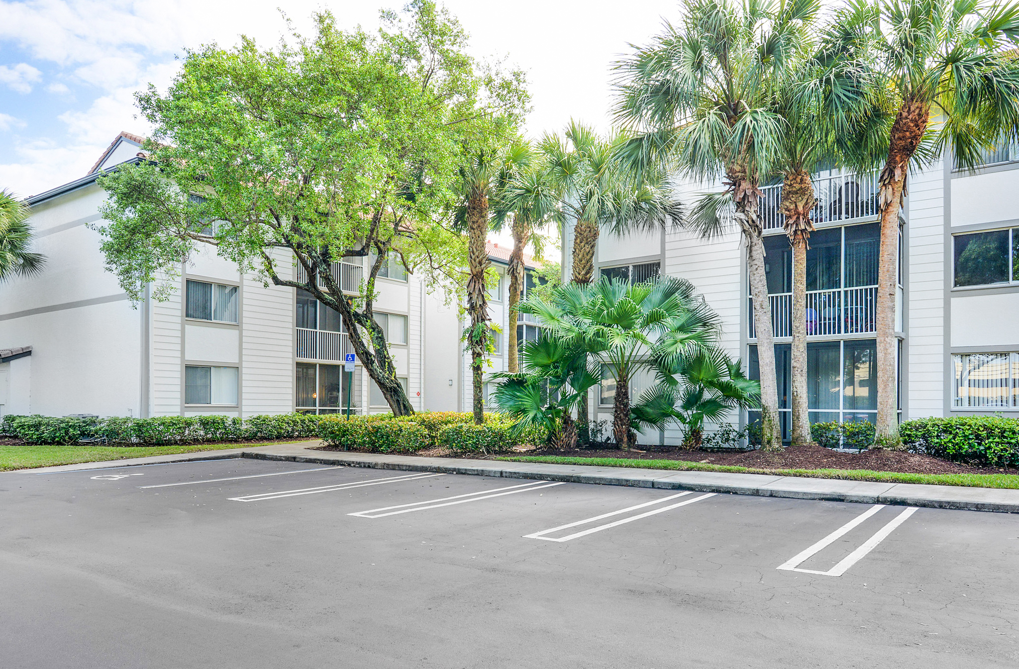 A parking lot at Sabal Point in Fort Lauderdale, FL.