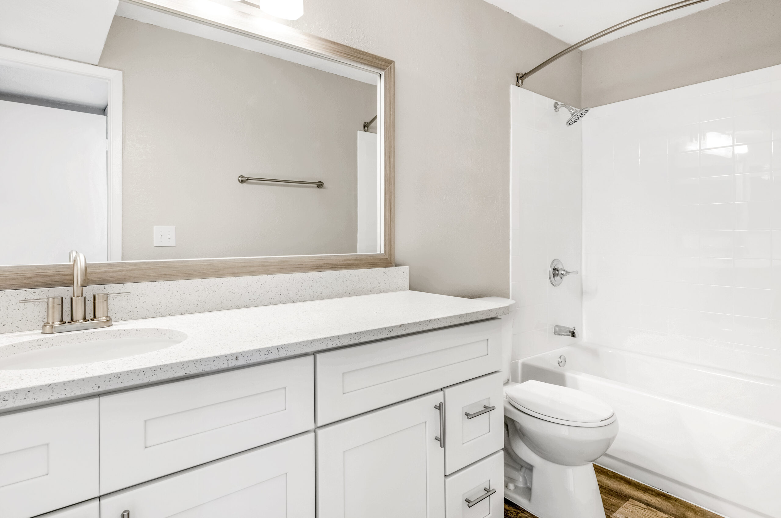 A bathroom at Brookwood Club apartments in Jacksonville, FL.