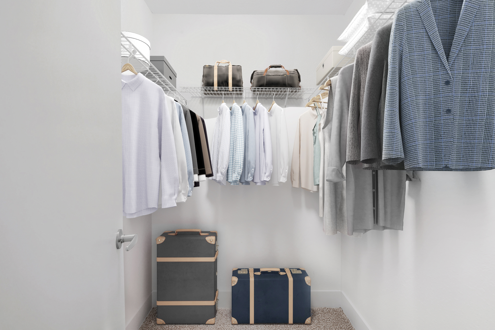 A closet at Brookwood Club apartments in Jacksonville, FL.