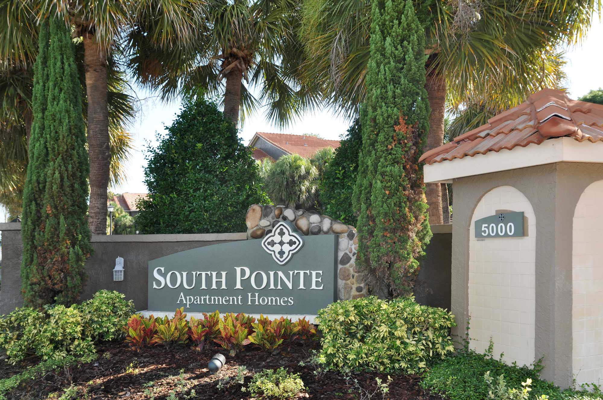 The sign at South Pointe apartments in Tampa, Florida.