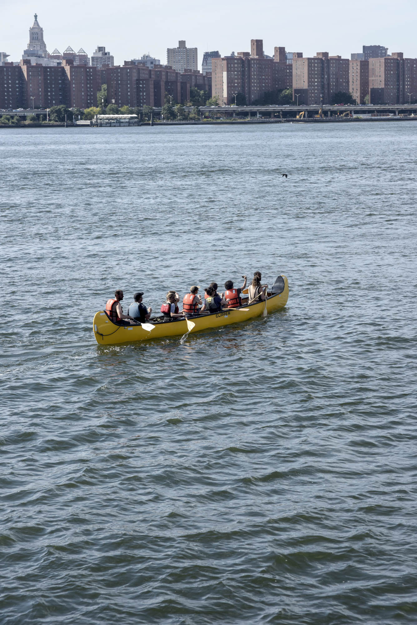 Hunter's Point South Kayak Ramp in Greenpoint Landing in Brooklyn, New York.