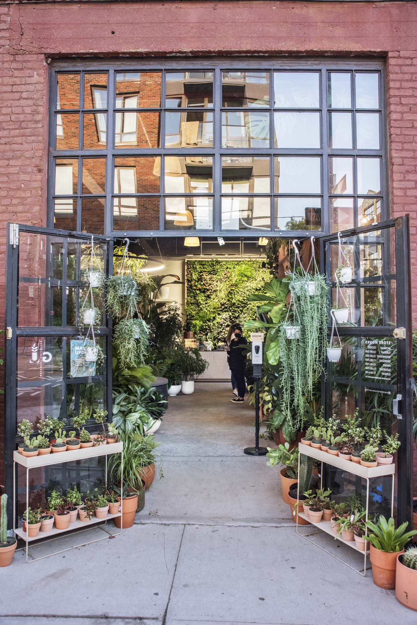 A plant shop in Greenpoint Landing in Brooklyn, New York.