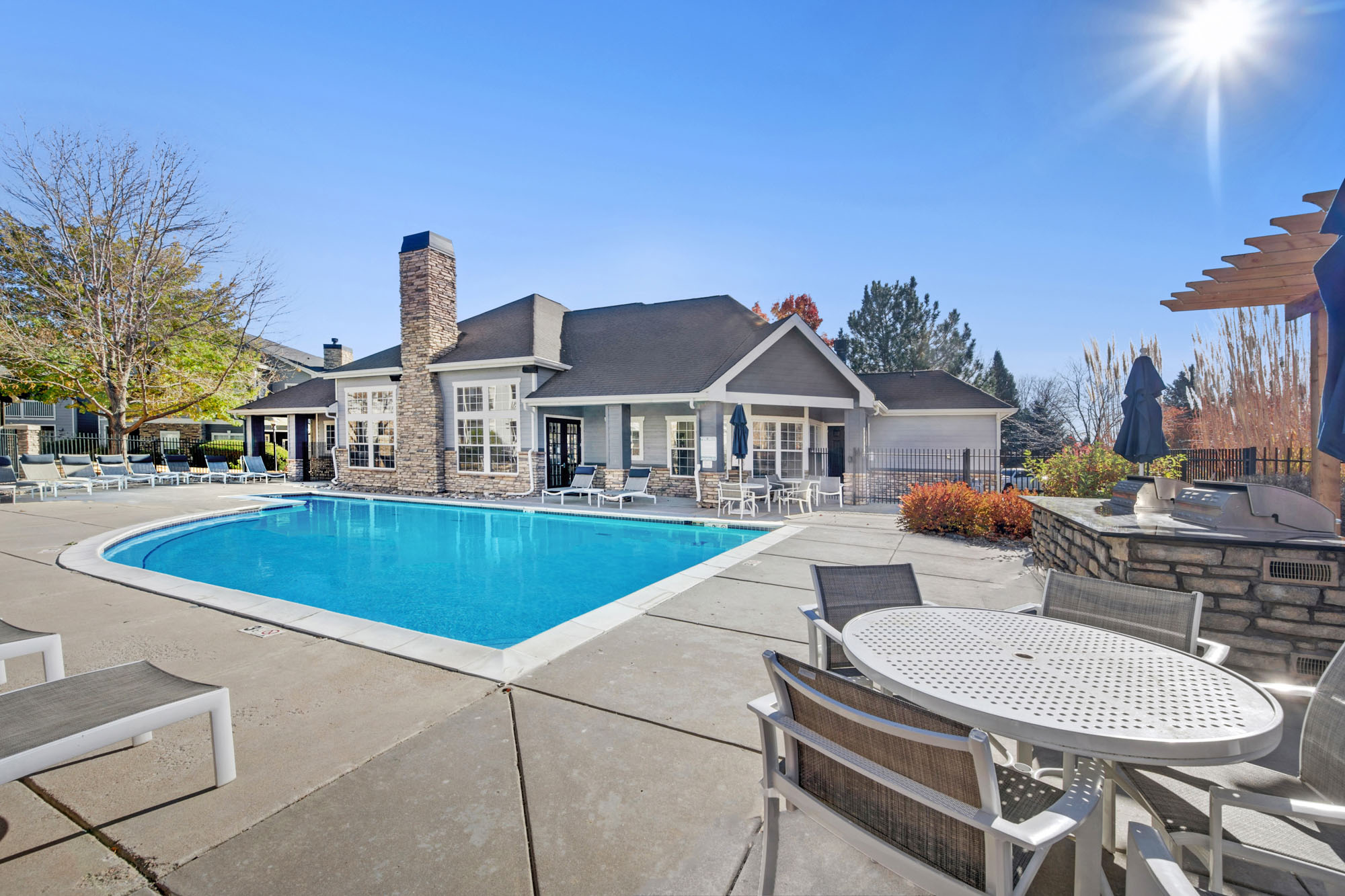 The pool at Eagle Ridge apartments in Denver, CO.