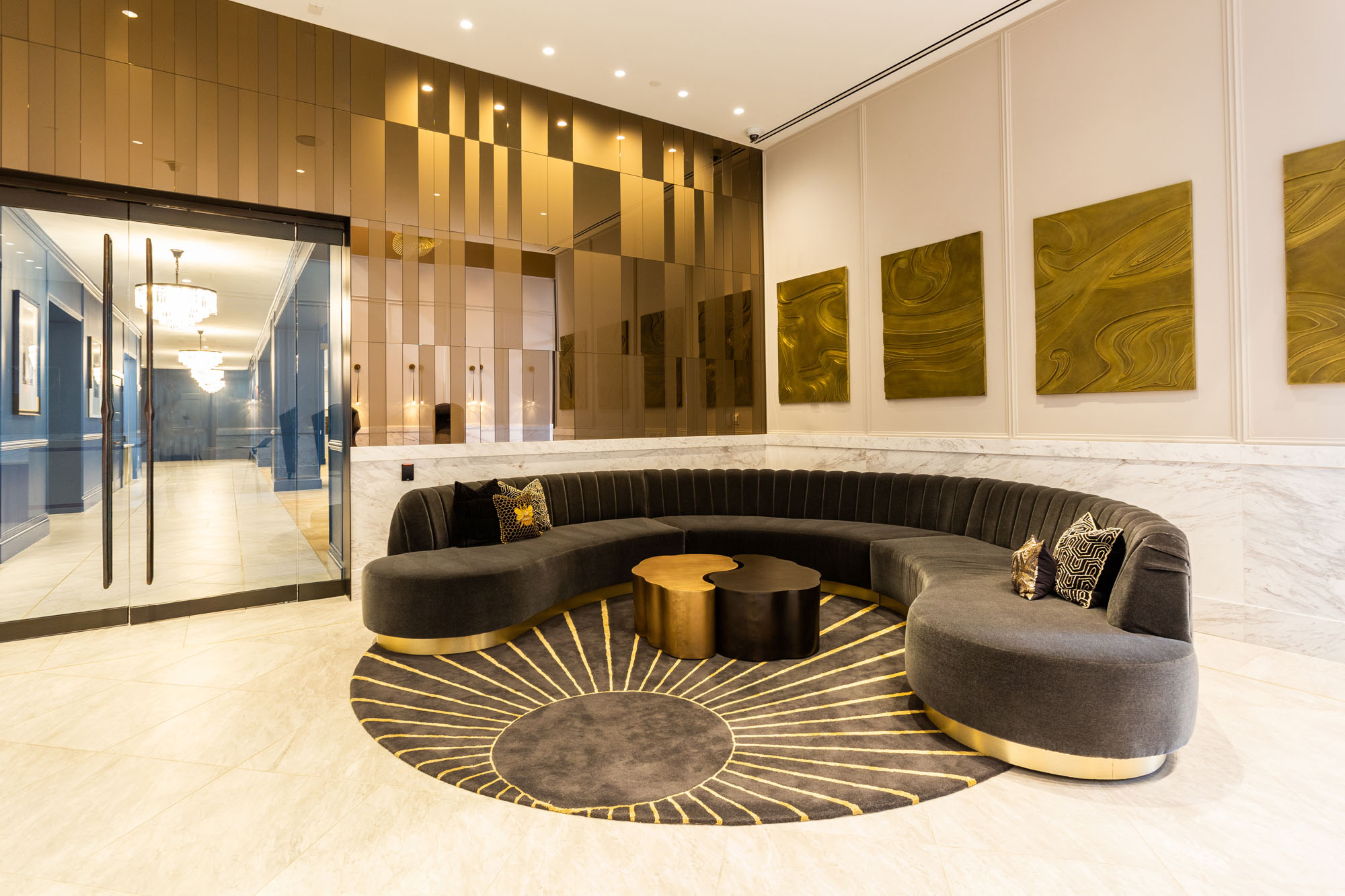 Lounge area at Estate apartments in Washington DC's Navy Yard.