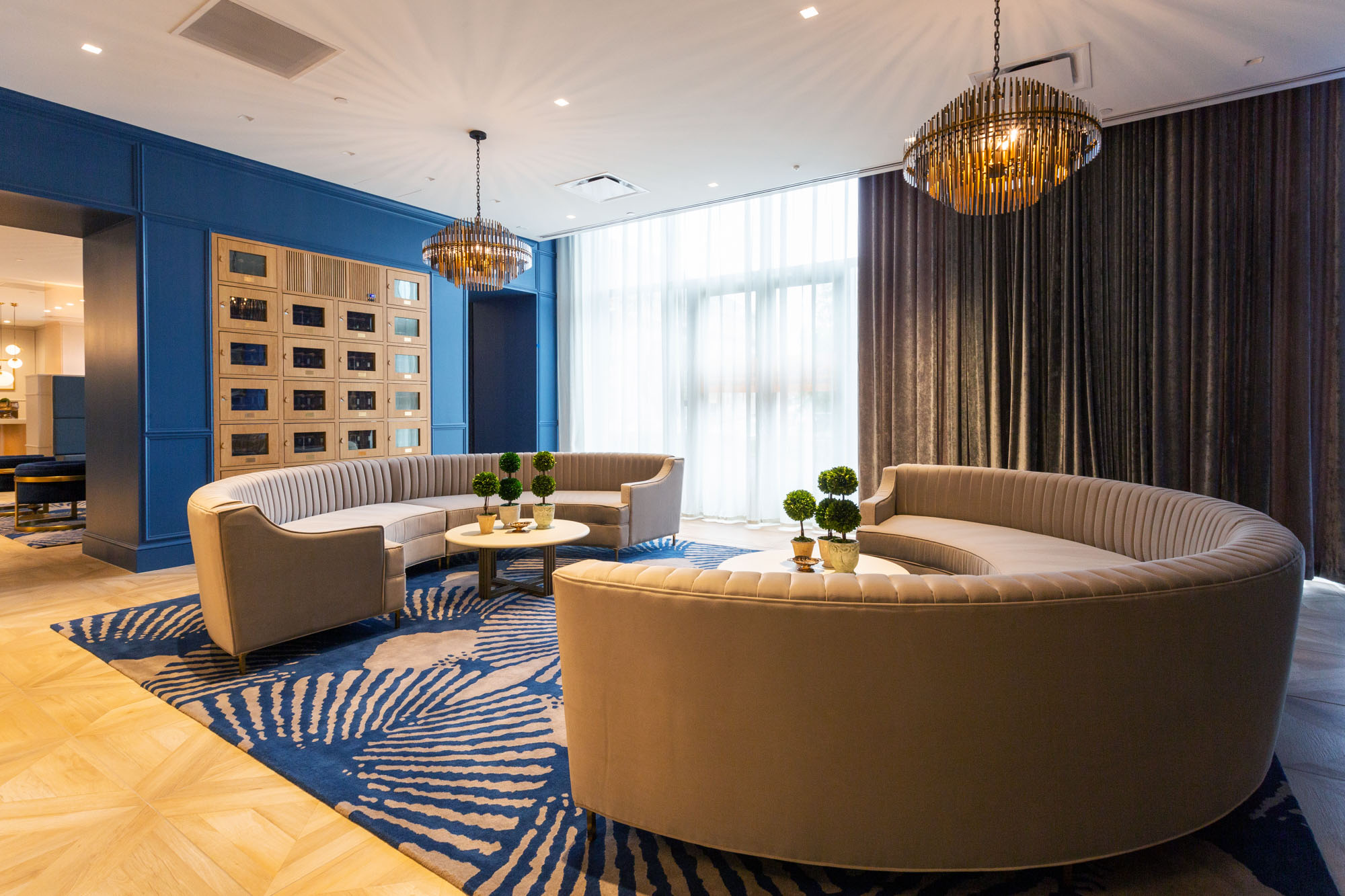 Lounge area at Estate apartments in Washington DC's Navy Yard.