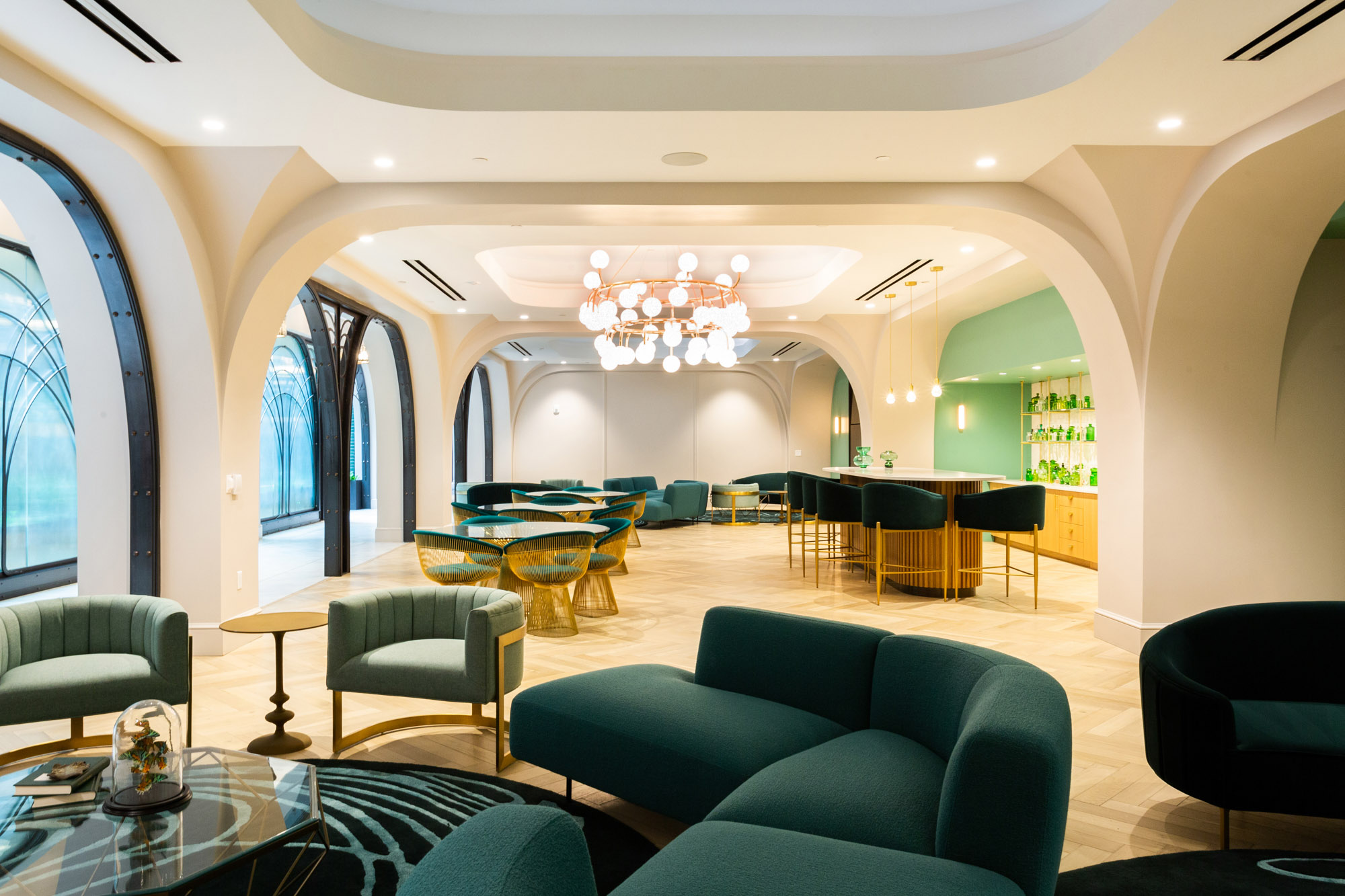 Lounge area at Estate apartments in Washington DC's Navy Yard.