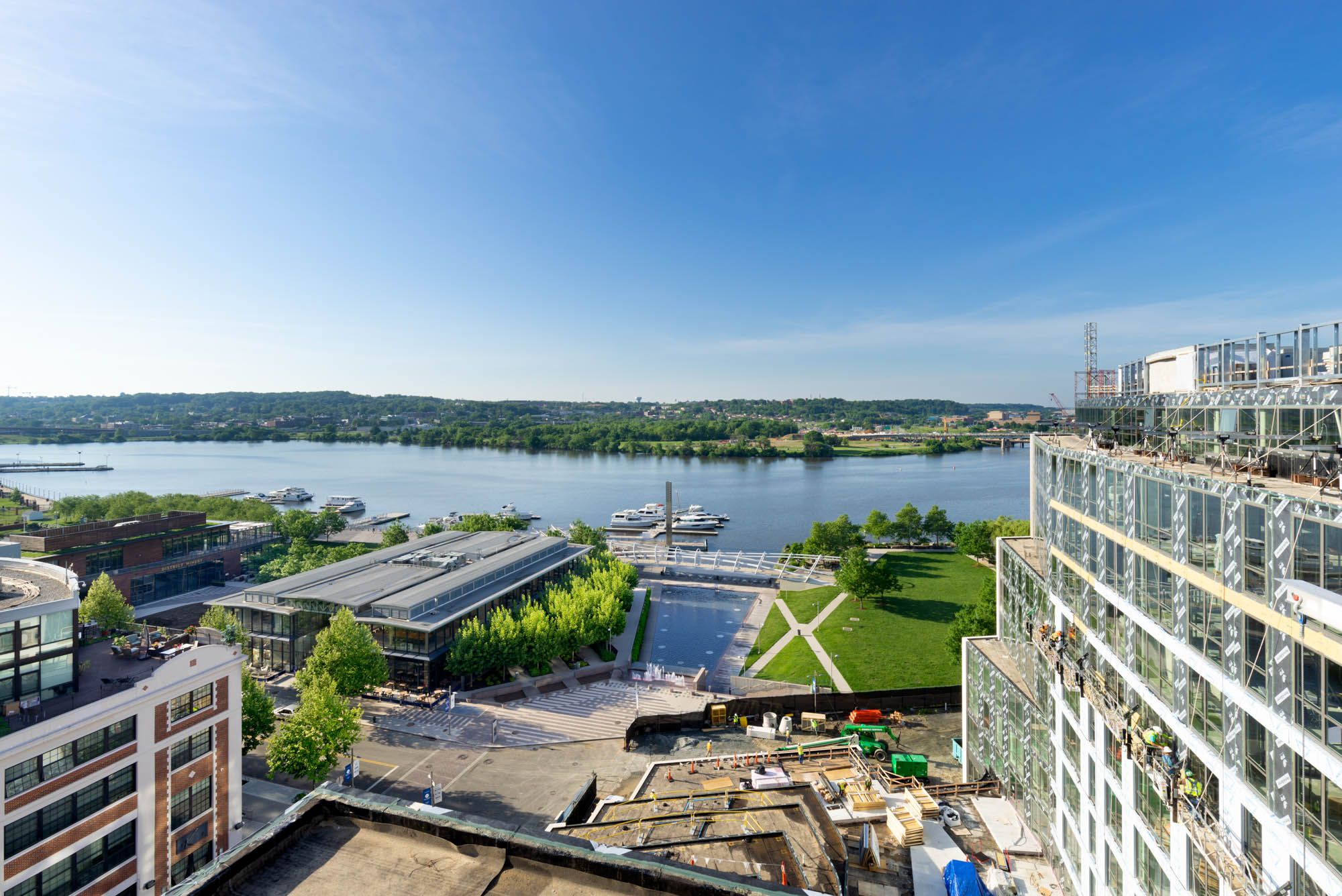 An exterior view of Estate apartments in Washington, DC's Navy Yard.