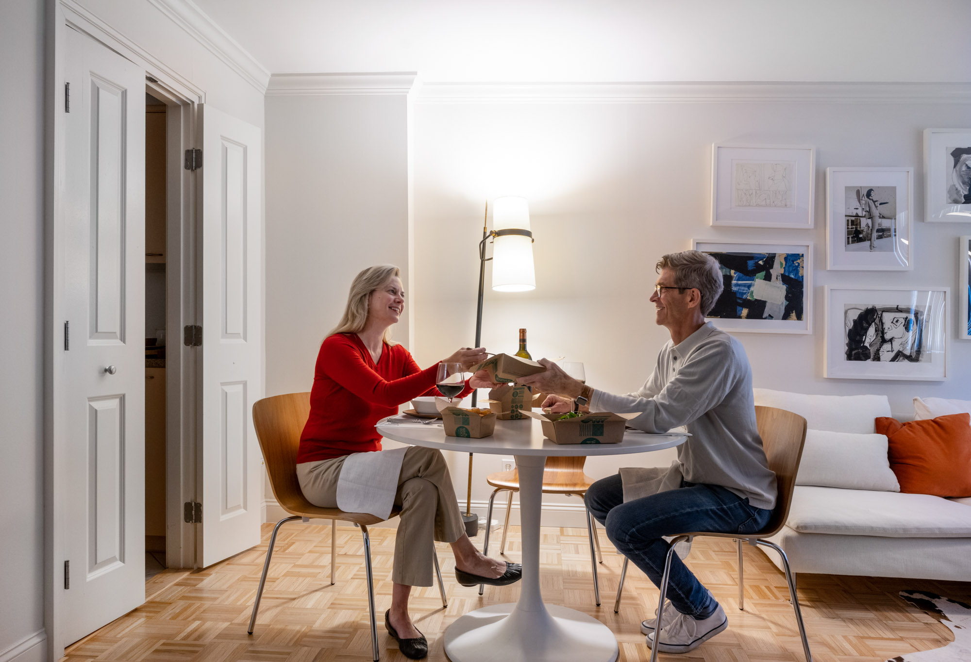 The dining area in a Church Park apartment in Boston, Massachusetts.