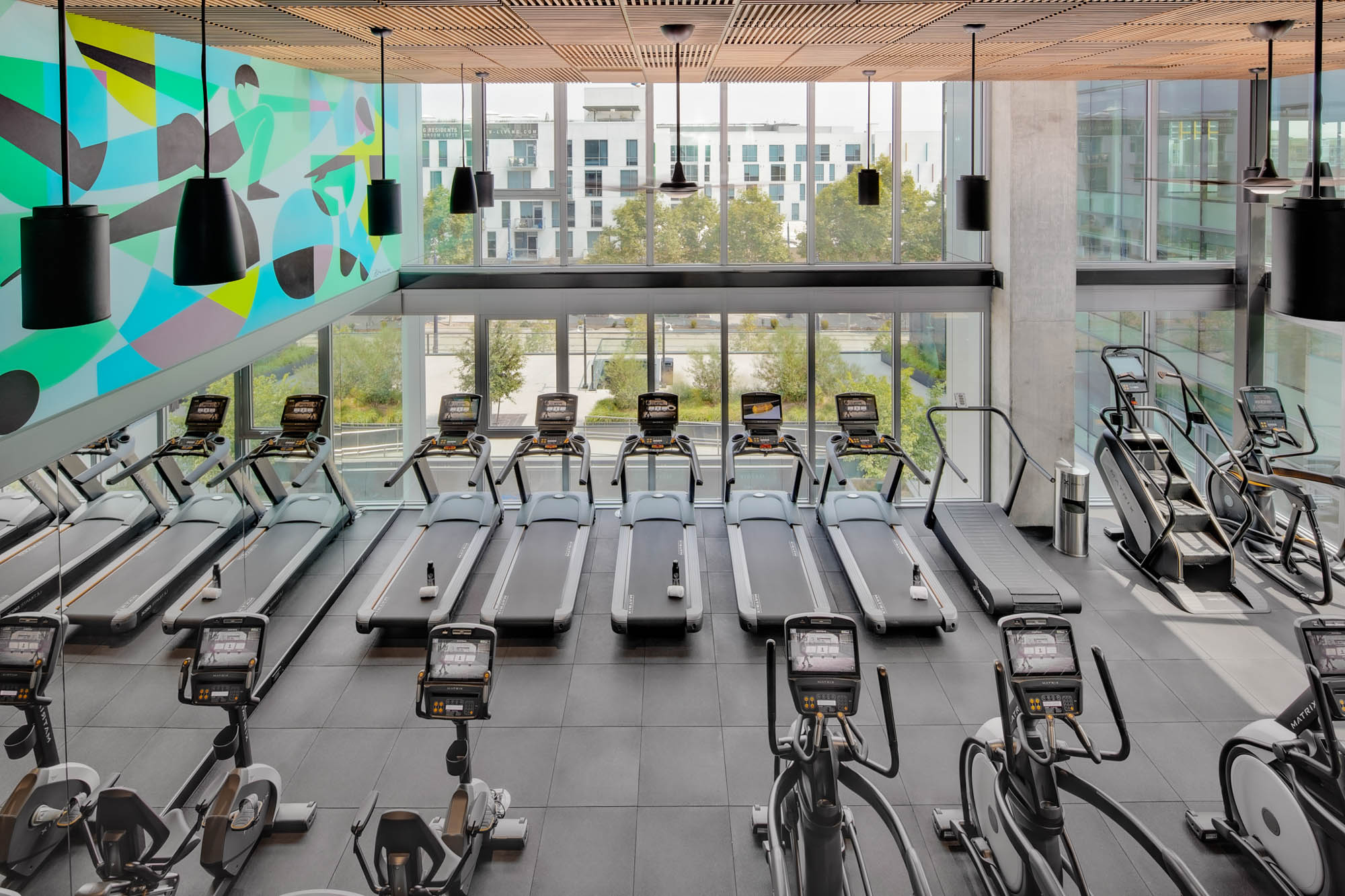 Fitness Studio space at The Merian apartments in San Diego, California.