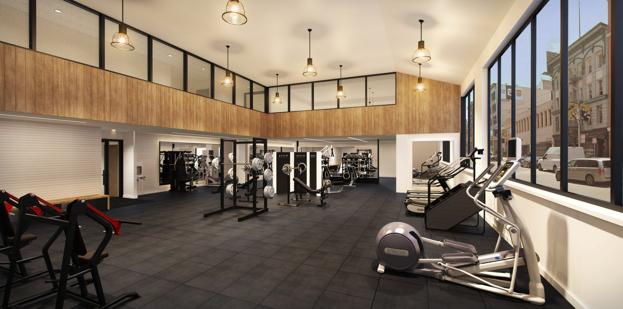 The fitness center in The George in San Francisco.