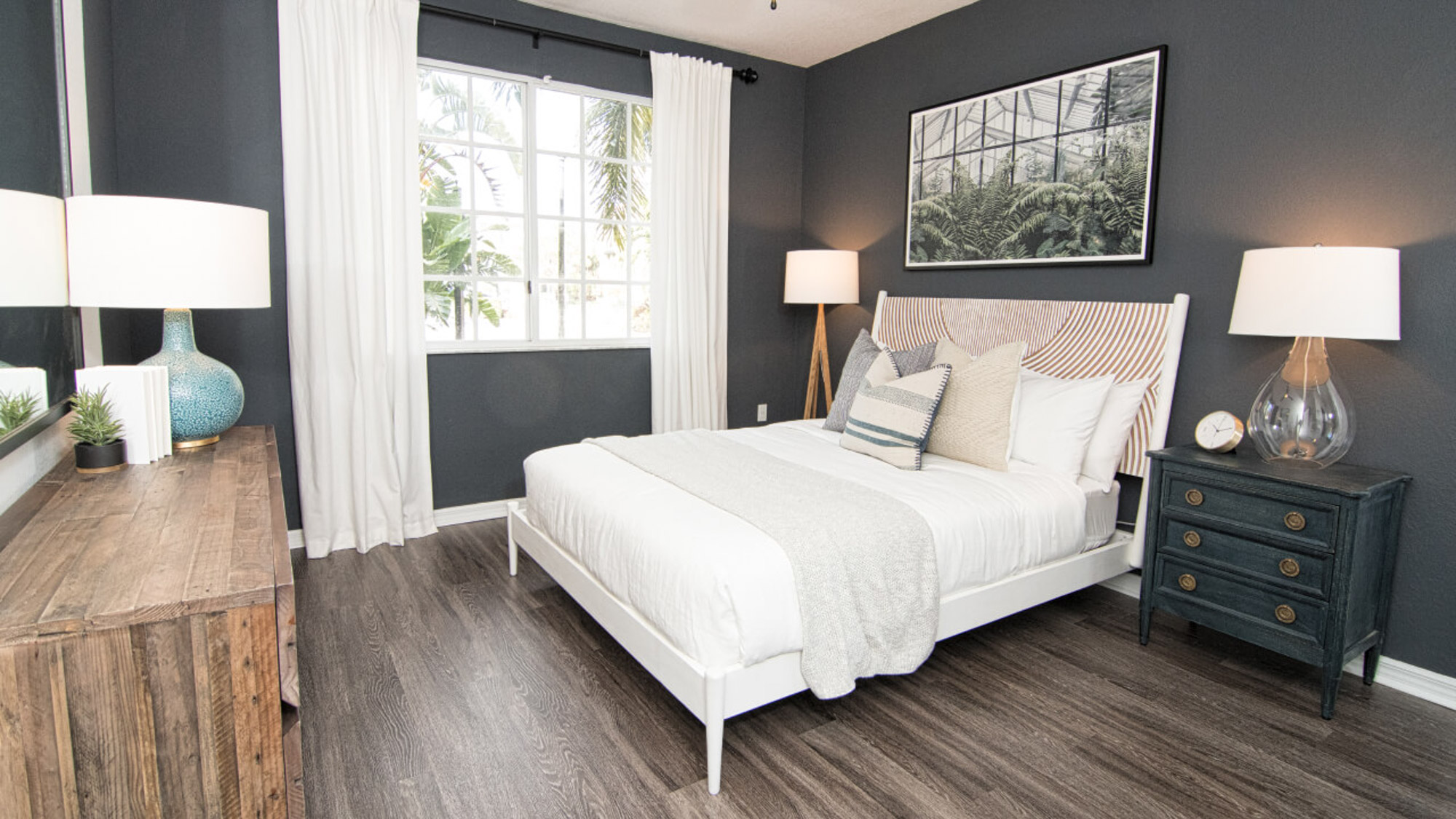 A bedroom at Solano at Miramar apartments in Miramar, FL.