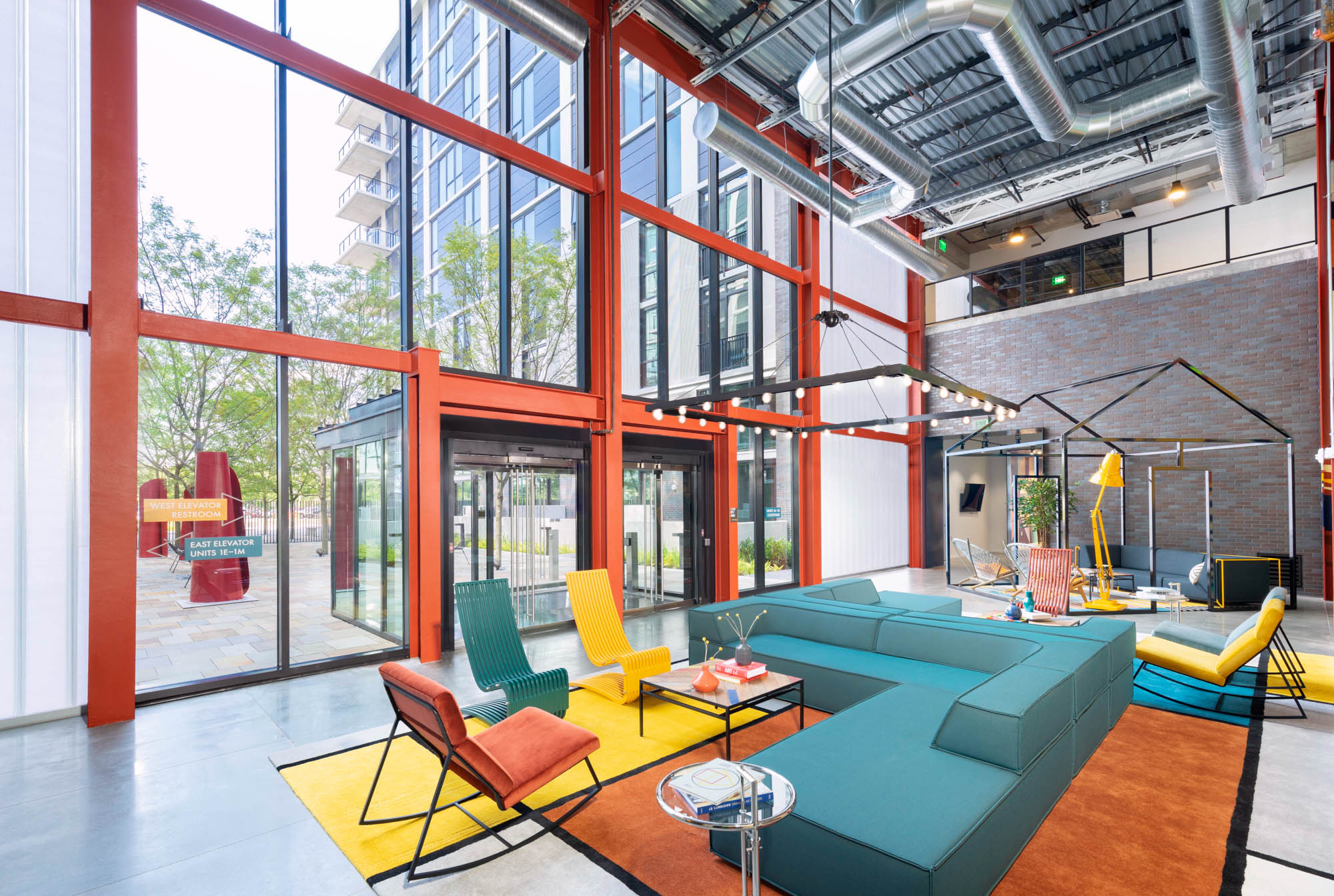 The lobby at Guild apartments at The Yards in Washington, DC.