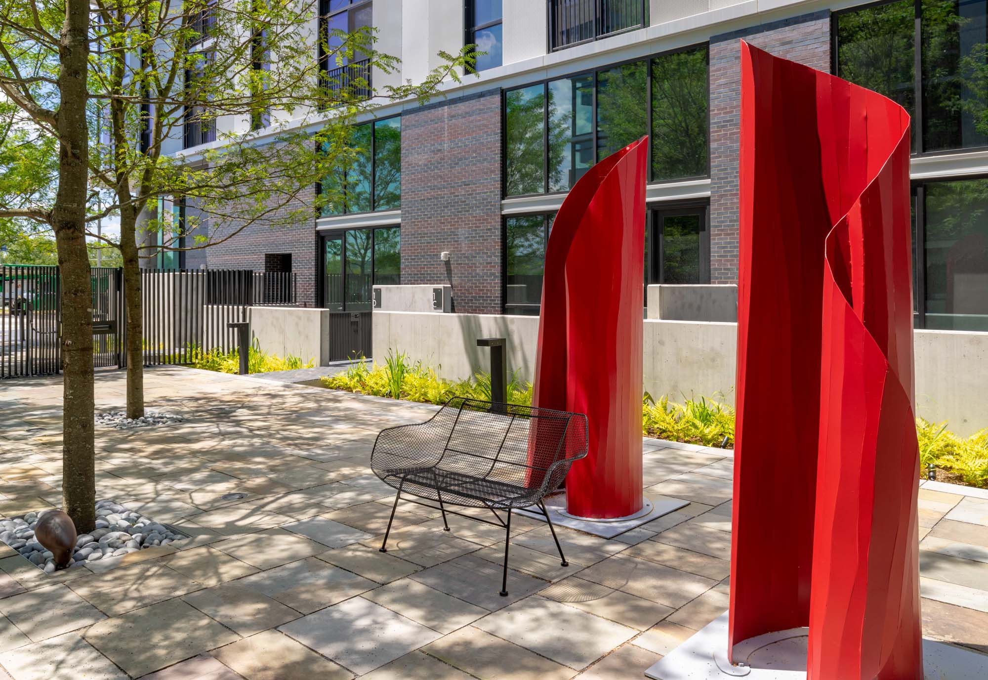 The courtyard at Guild apartments at The Yards in Washington, DC.