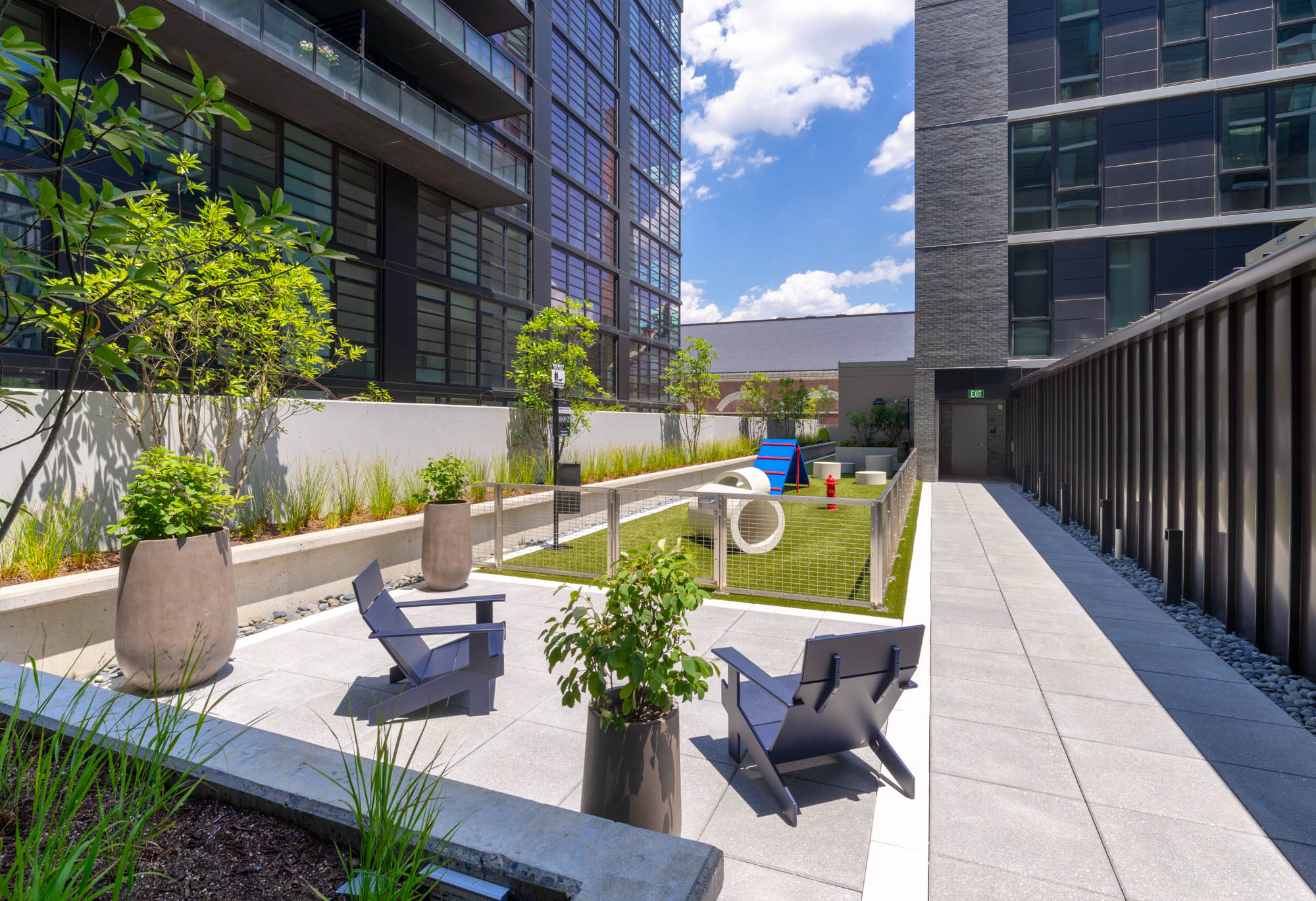 The dog park at Guild apartments at The Yards in Washington, DC.