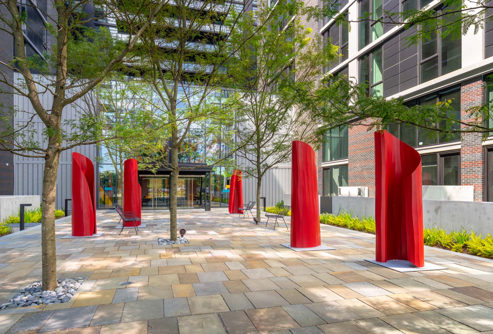 The courtyard at Guild apartments at The Yards in Washington, DC.