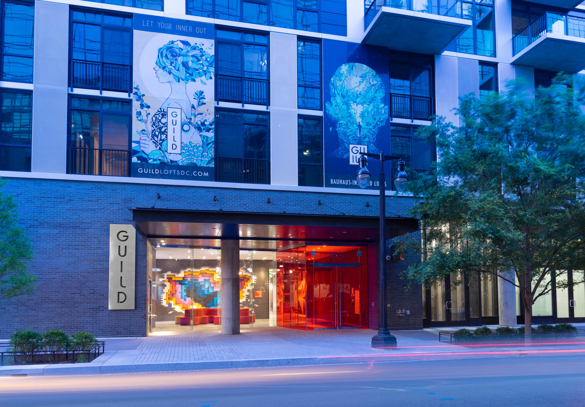 The exterior of Guild apartments at The Yards in Washington, DC.