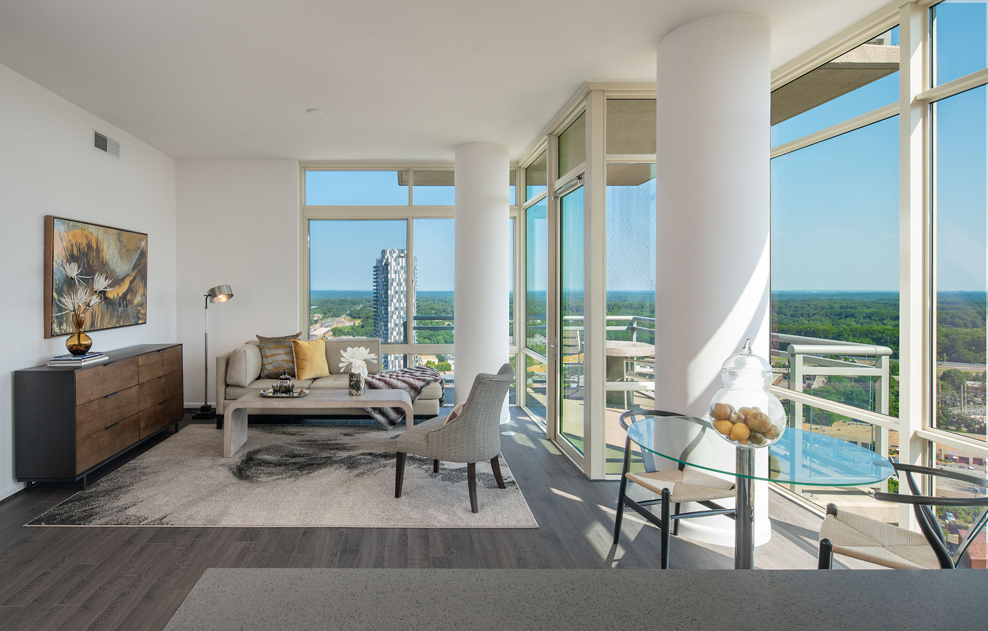 Living space at 8421 Broad apartments in McLean, Virginia.