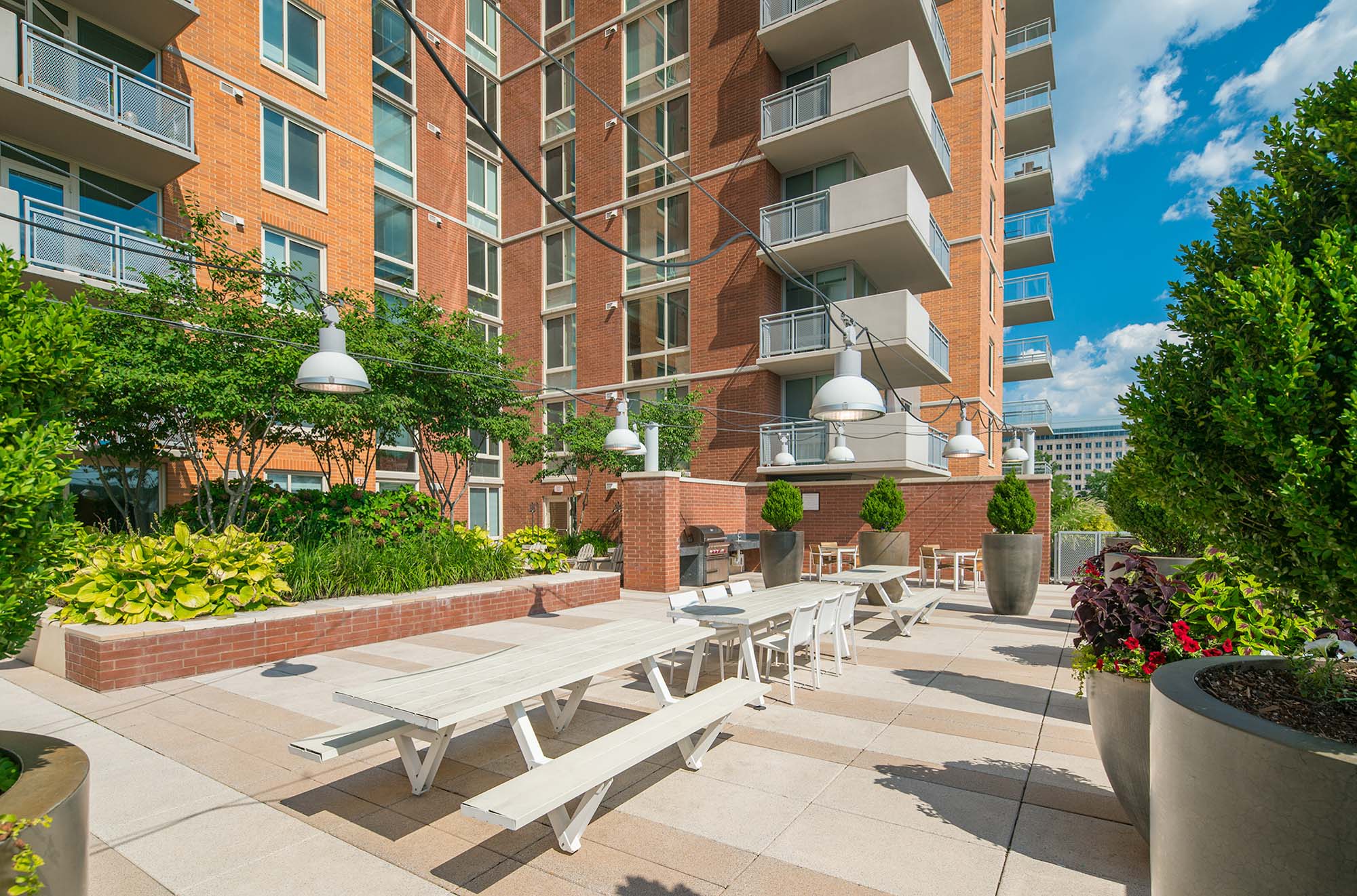 Outdoor Terrace at 8241 Broad apartments in McLean, Virginia.