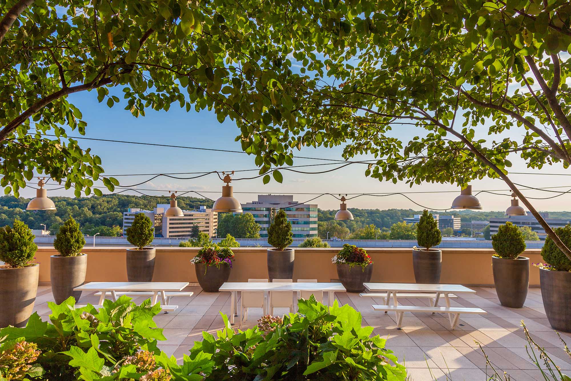 Outdoor Terrace at 8241 Broad apartments in McLean, Virginia.