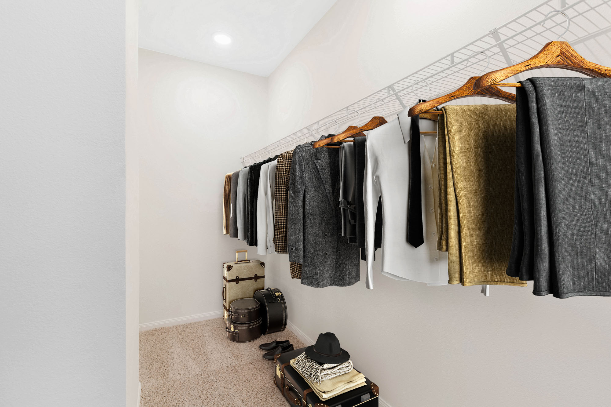 A closet at The Villas at Shadow Creek apartments in Houston, TX.