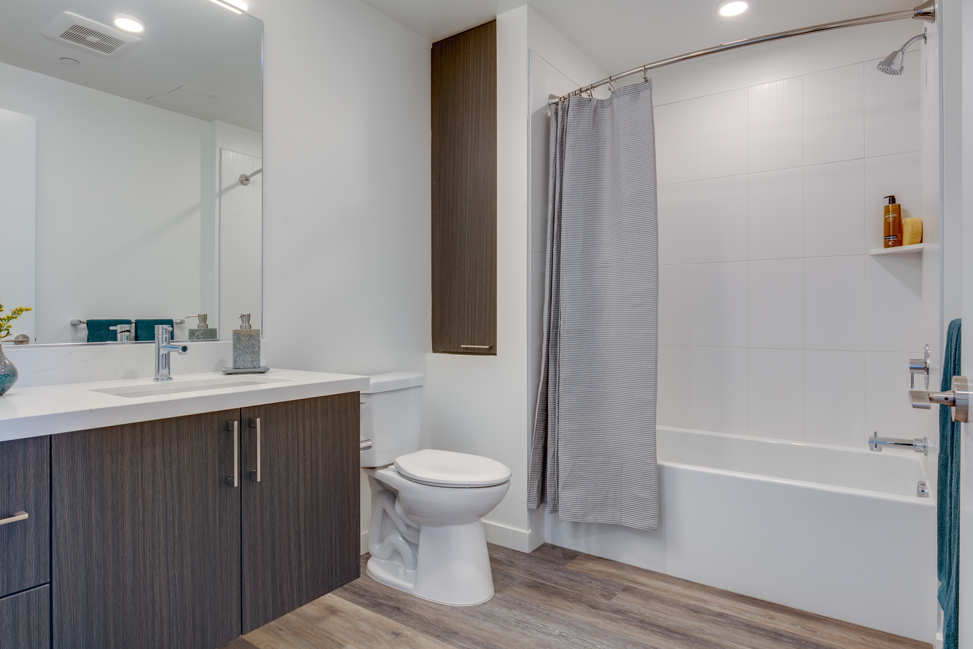 A bathroom at The Merian Apartments in San Diego, California.